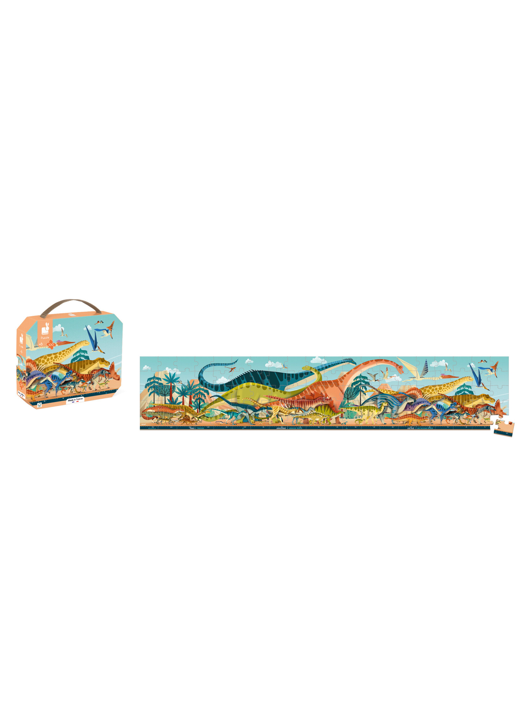 Janod Janod Puzzle - Panorama Dino 100 pcs