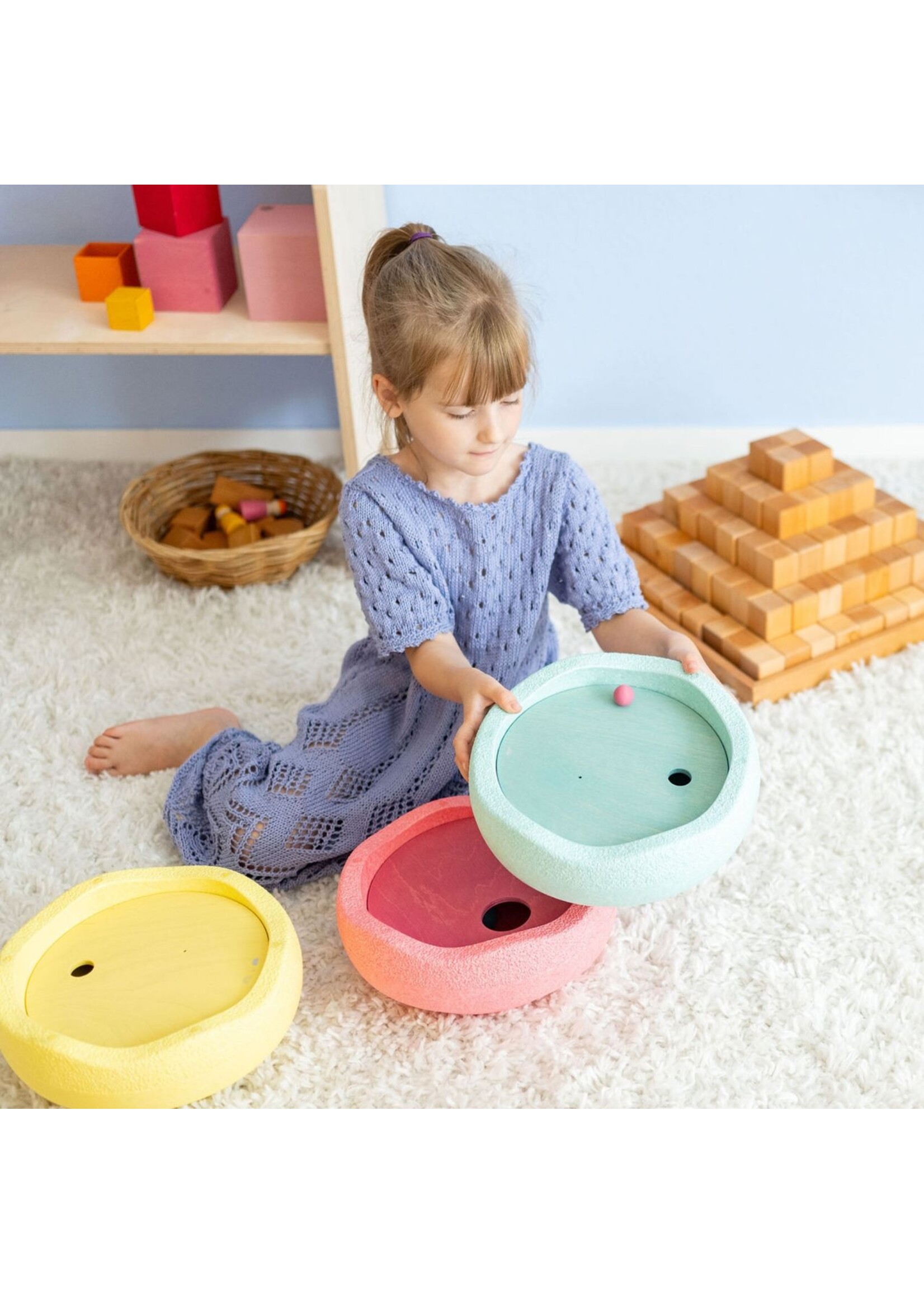 Grimms x Stapelstein Grimms x Stapelstein - Rolling Discs - Cool Pastel