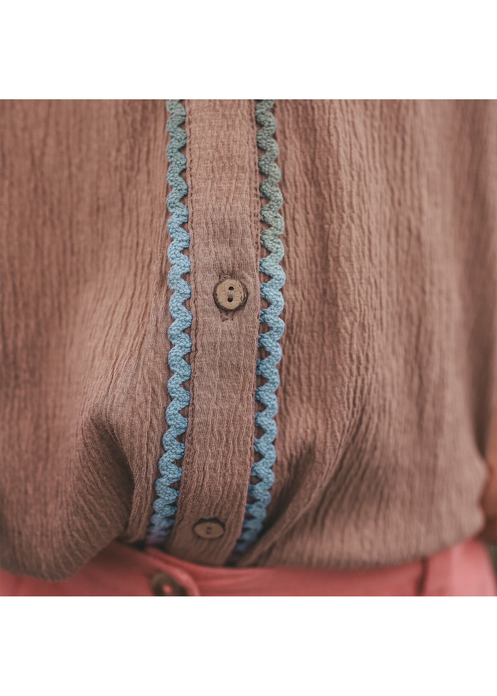 Your Wishes Your Wishes - Wavy Flowy Blouse - Stucco