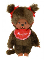 Monchhichi Monchhichi meisje bruin met slab rood