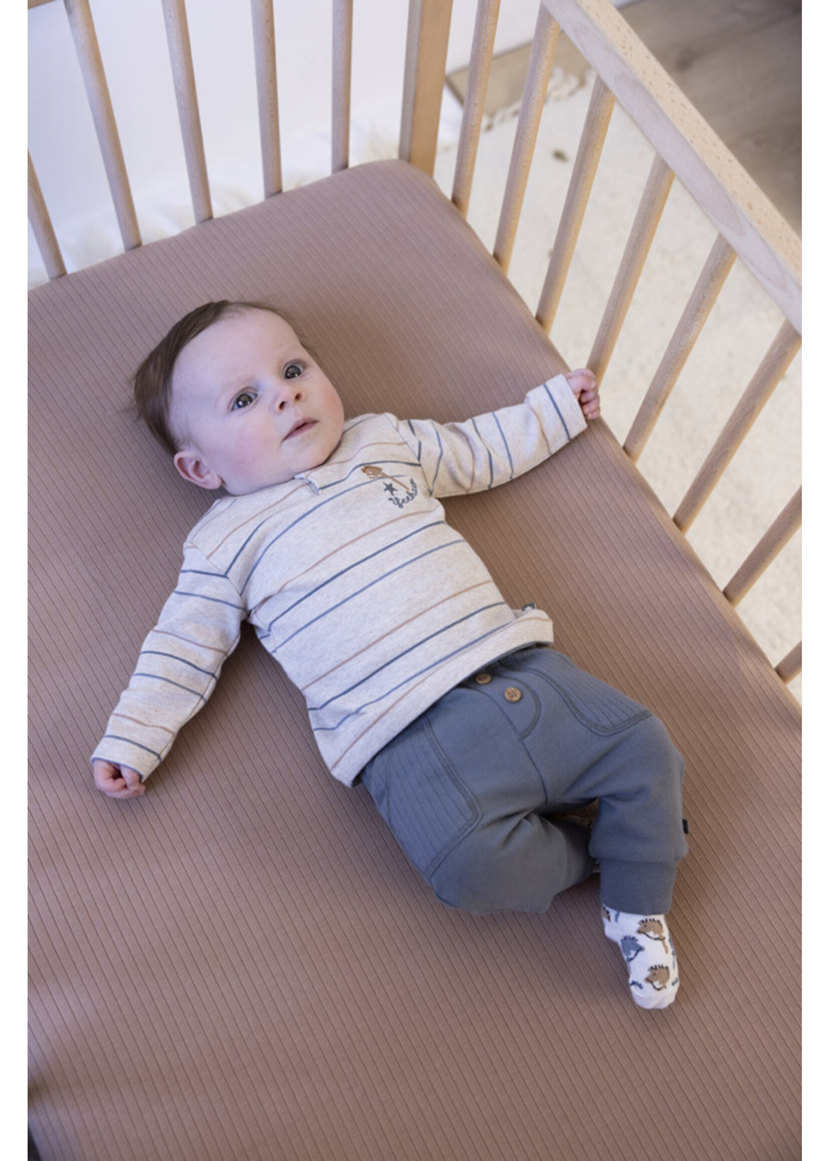 Feetje Longsleeve streep - Howdy Taupe Melange