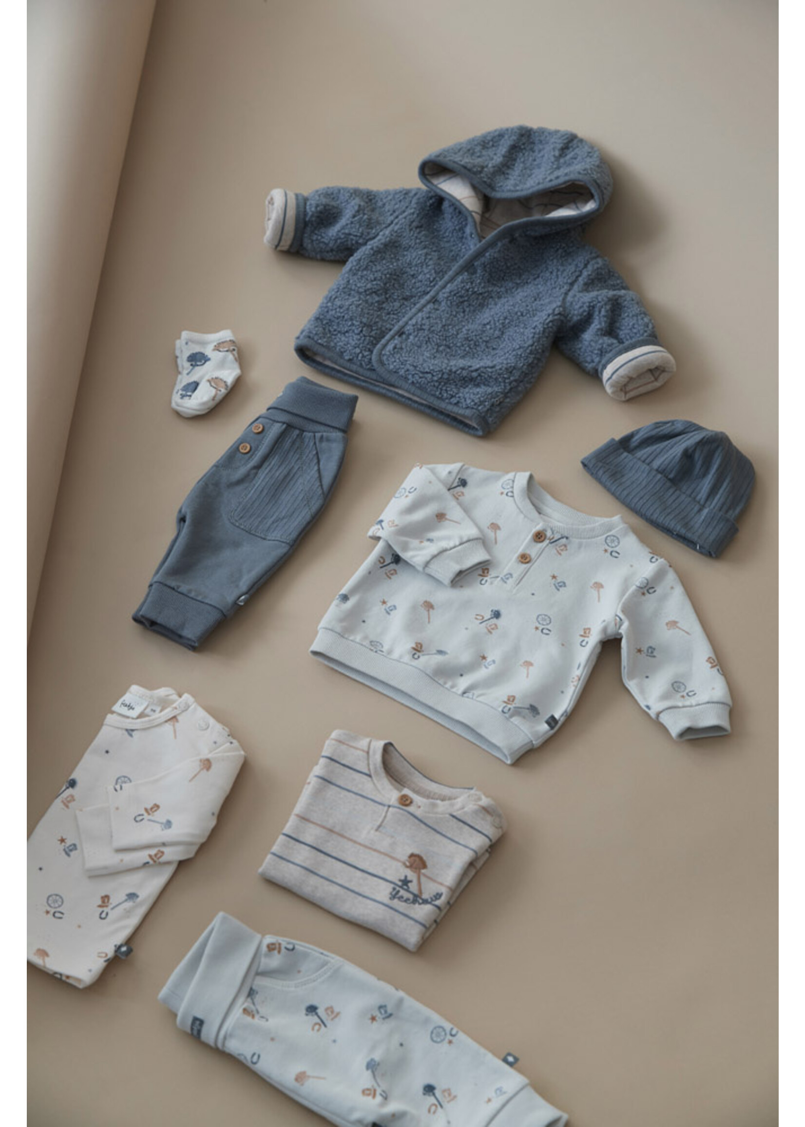 Feetje Longsleeve streep - Howdy Taupe Melange