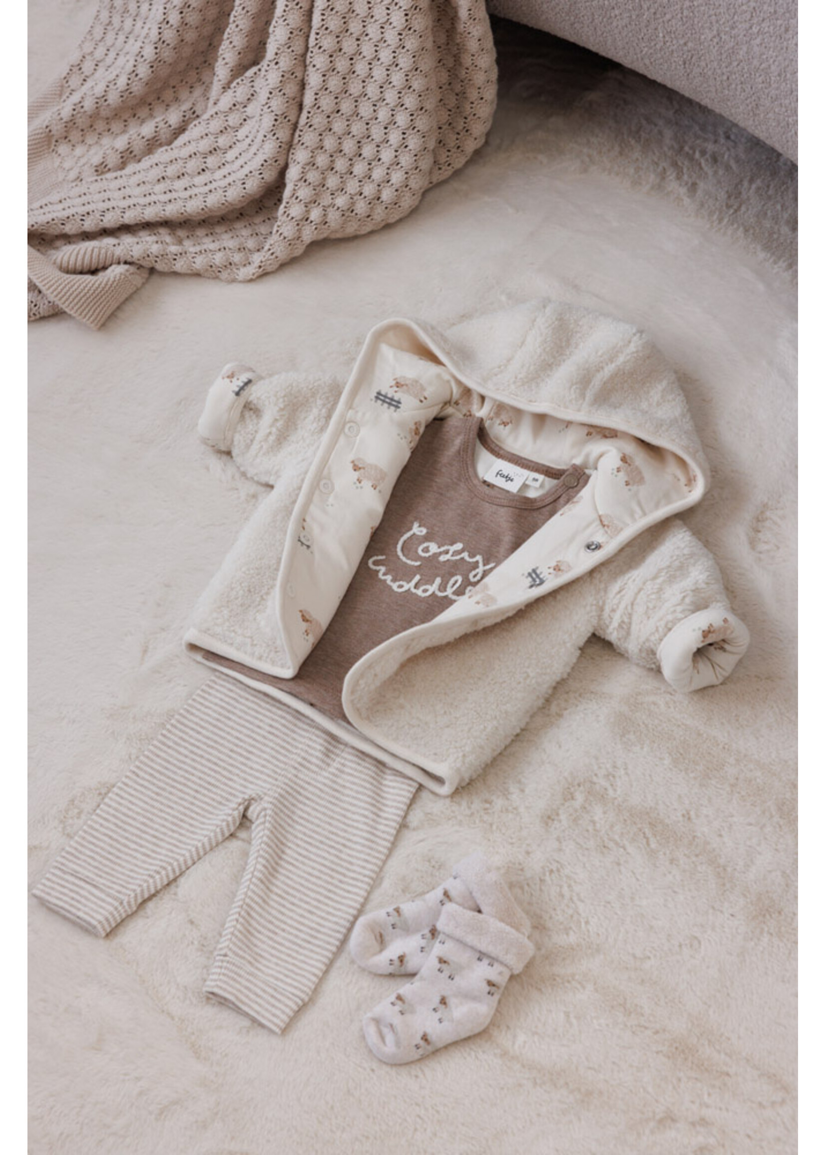 Feetje Omkeerbaar Teddy Jasje Met Capuchon - Sleepy Sheepy Creme