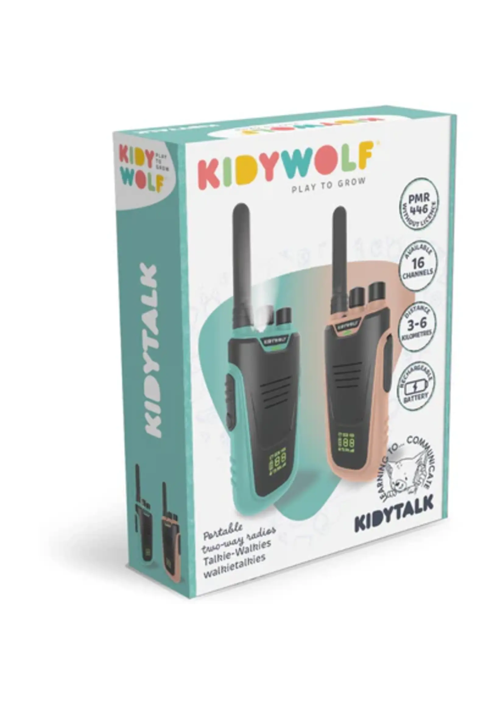 Kidywolf Kidytalk - Walkie Talkie - Cyan/Nude