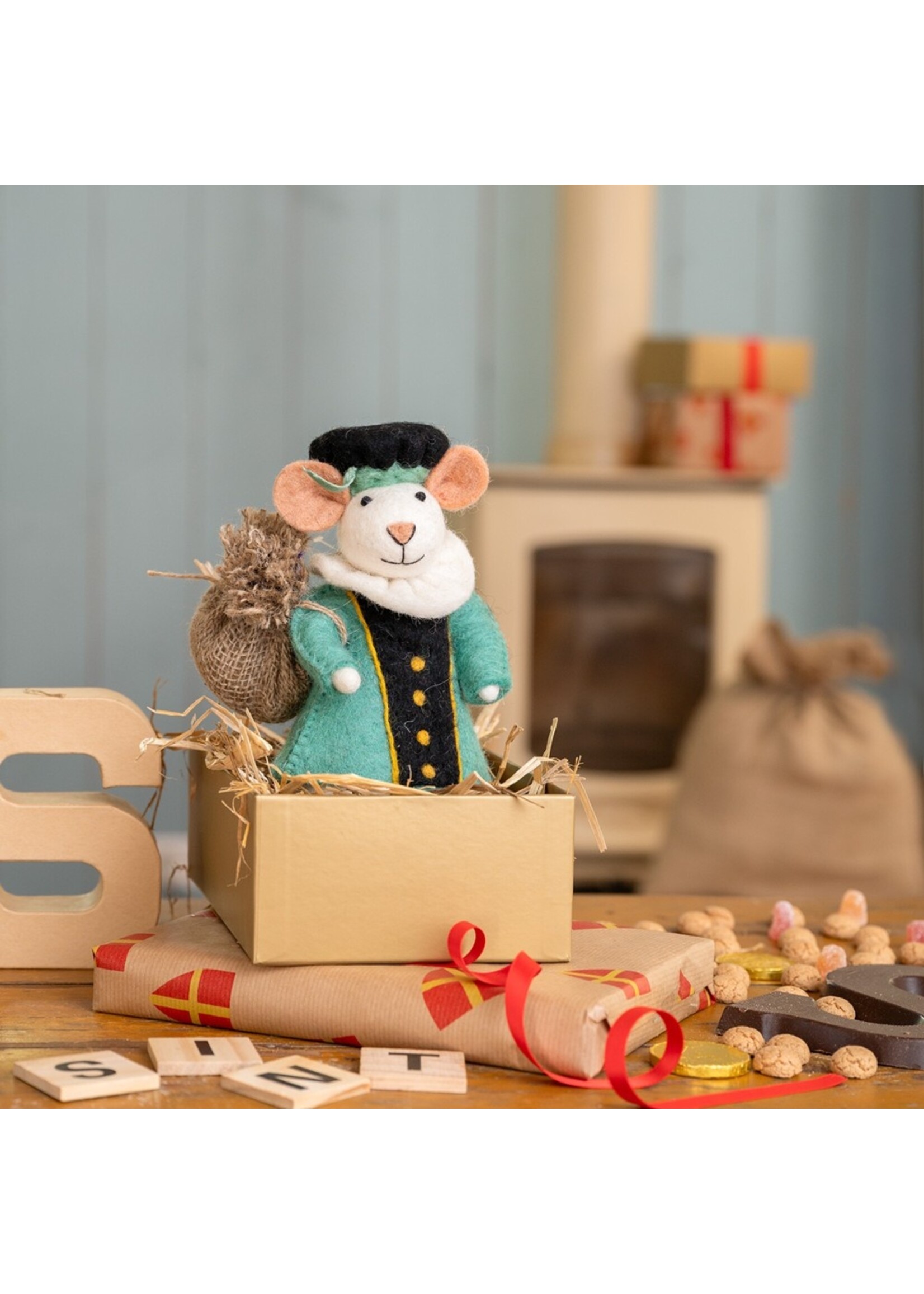 Sjaal met Verhaal Pietermuis Turquoise
