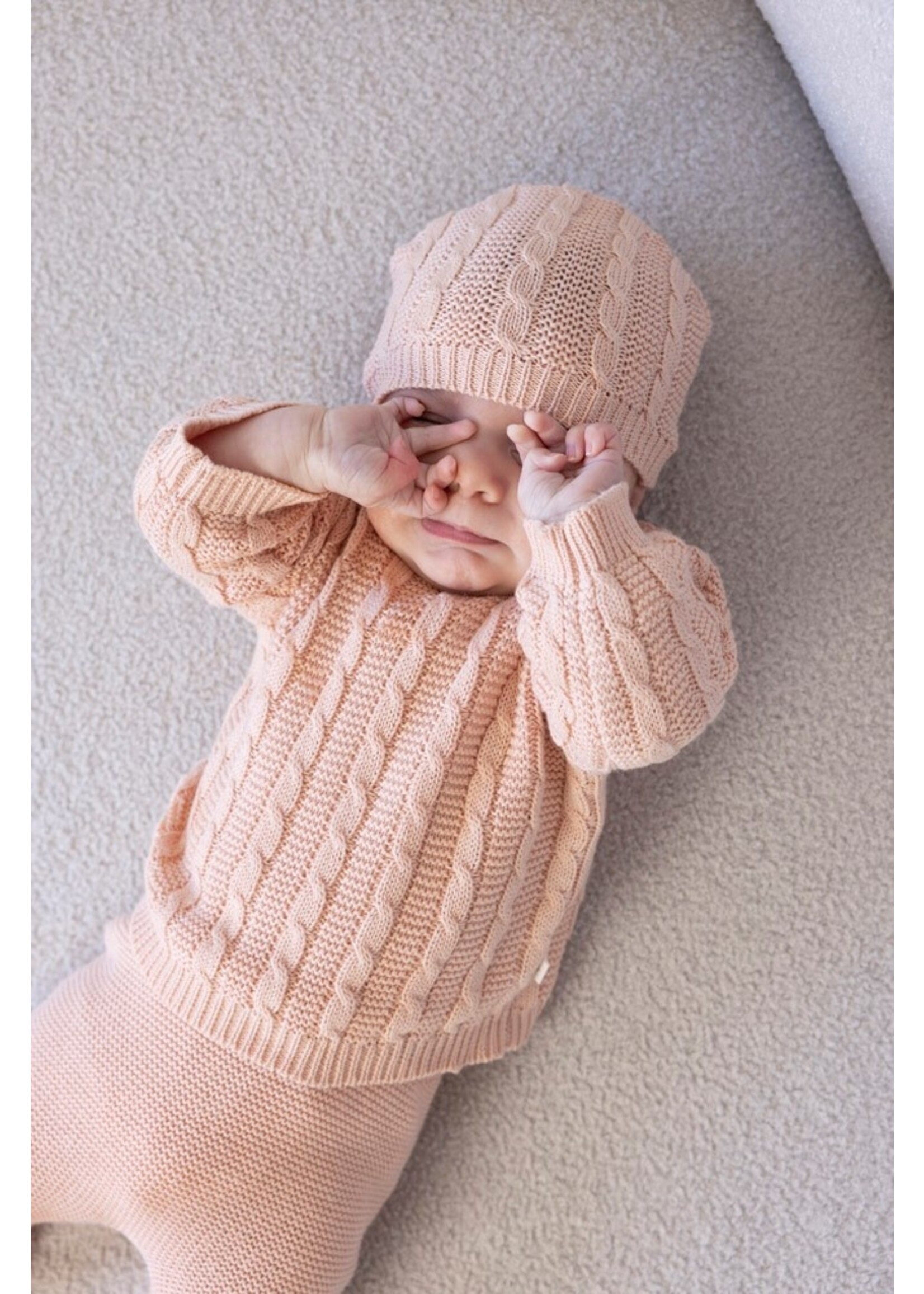 Feetje Mutsje gebreid - The Knits Roze