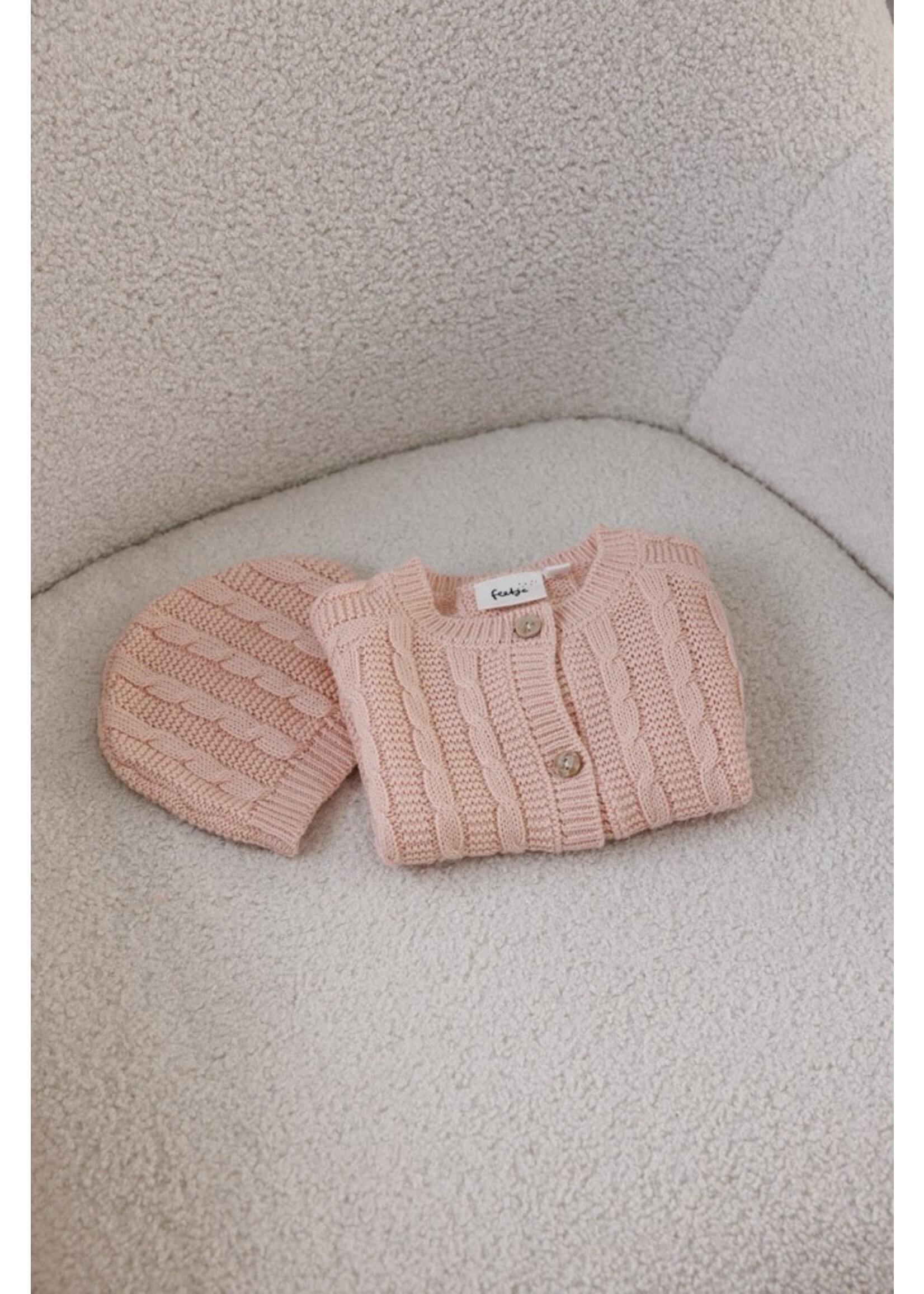 Feetje Mutsje gebreid - The Knits Roze