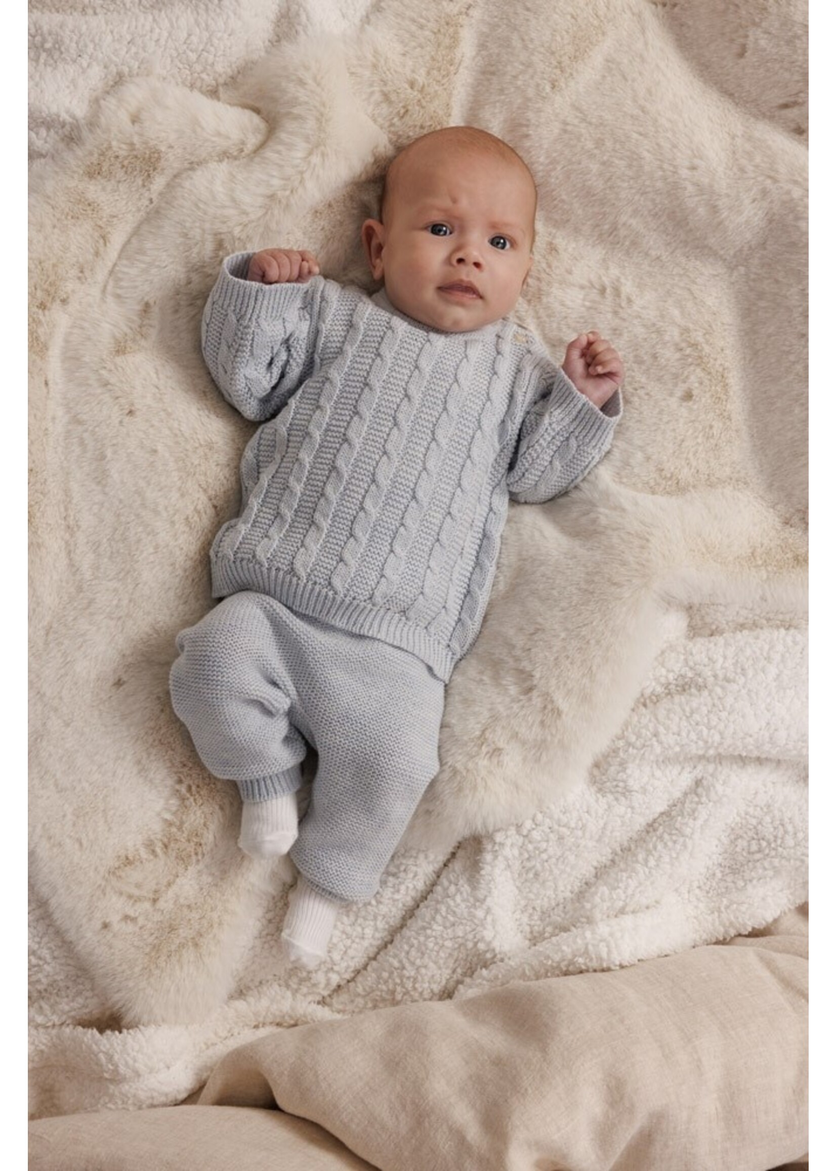 Feetje Broek gebreid - The Knits Blauw Melange