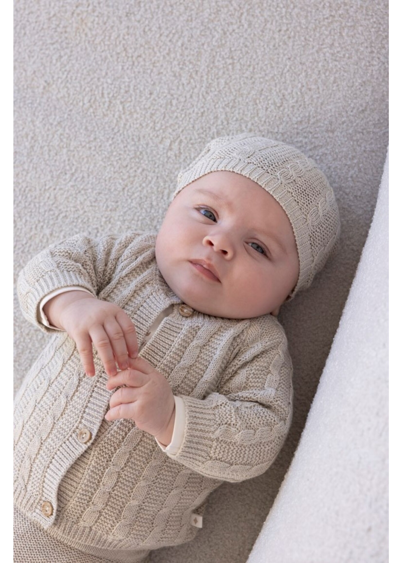 Feetje Vestje gebreid - The Knits taupe melange