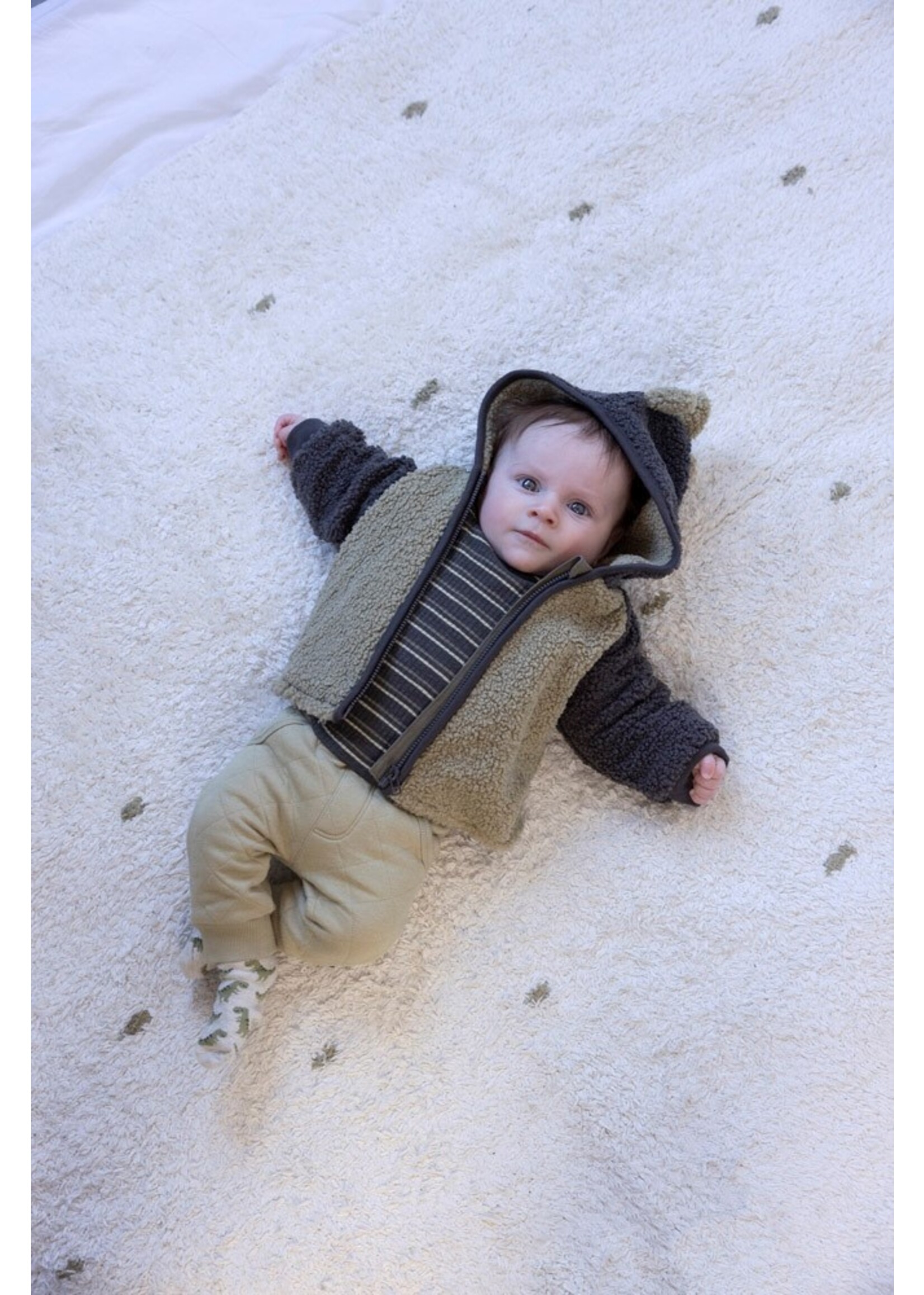 Feetje Longsleeve rib met streep - Rawrsome - Antraciet Melange