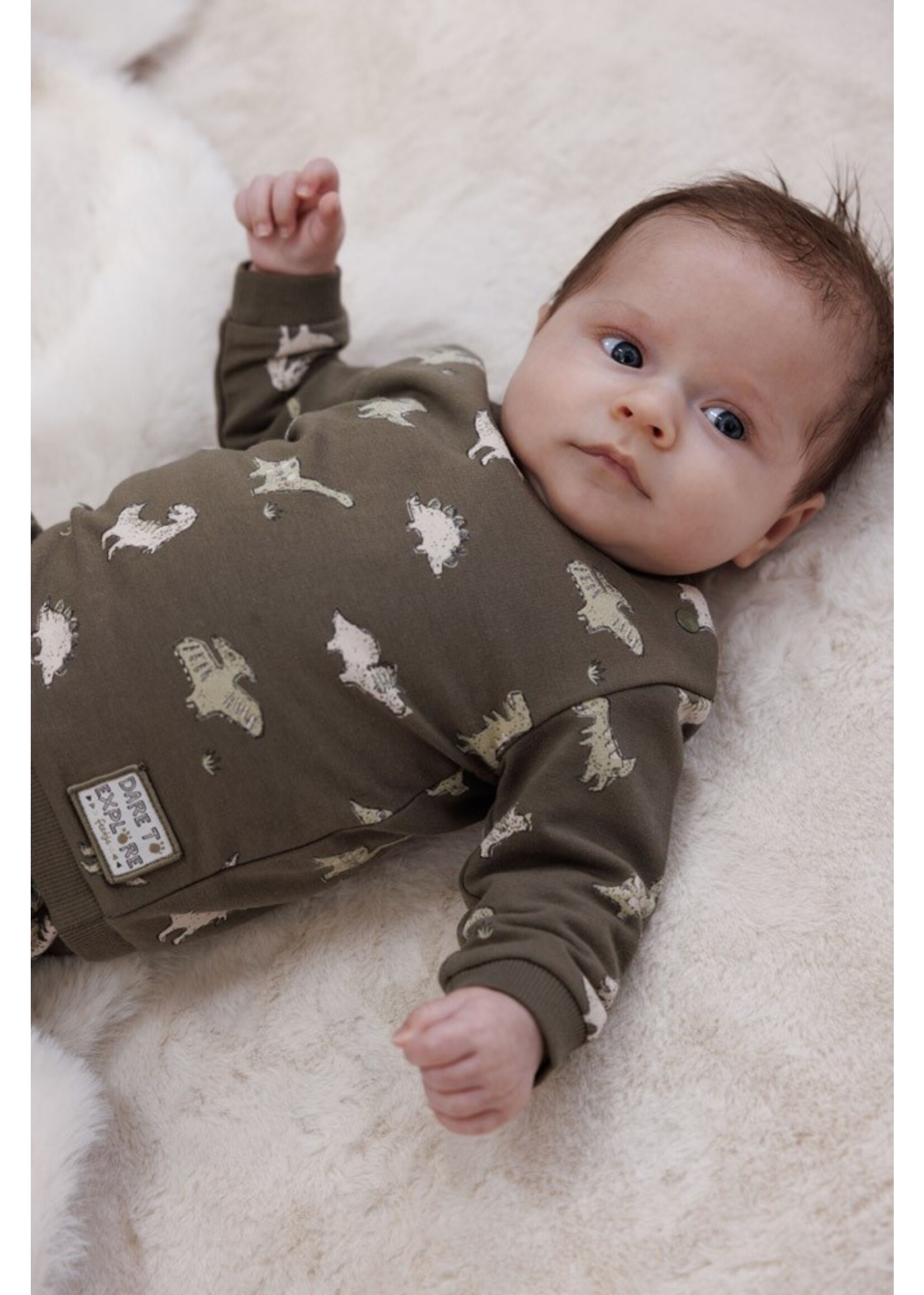 Feetje Sweater AOP - Rawrsome - Olijf