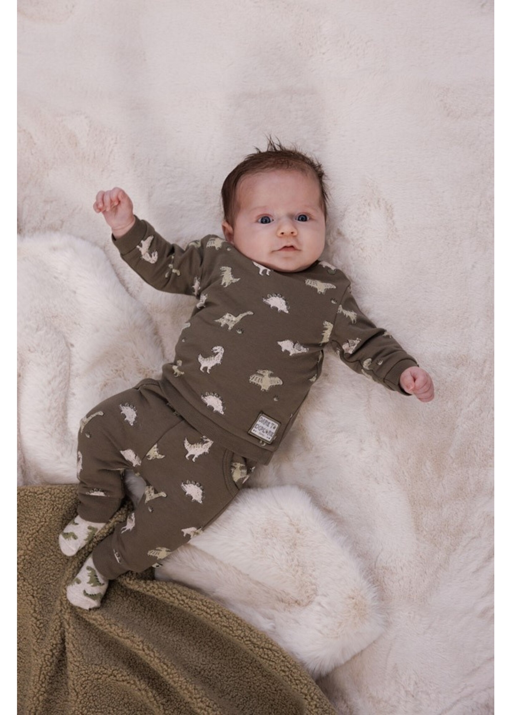 Feetje Sweater AOP - Rawrsome - Olijf