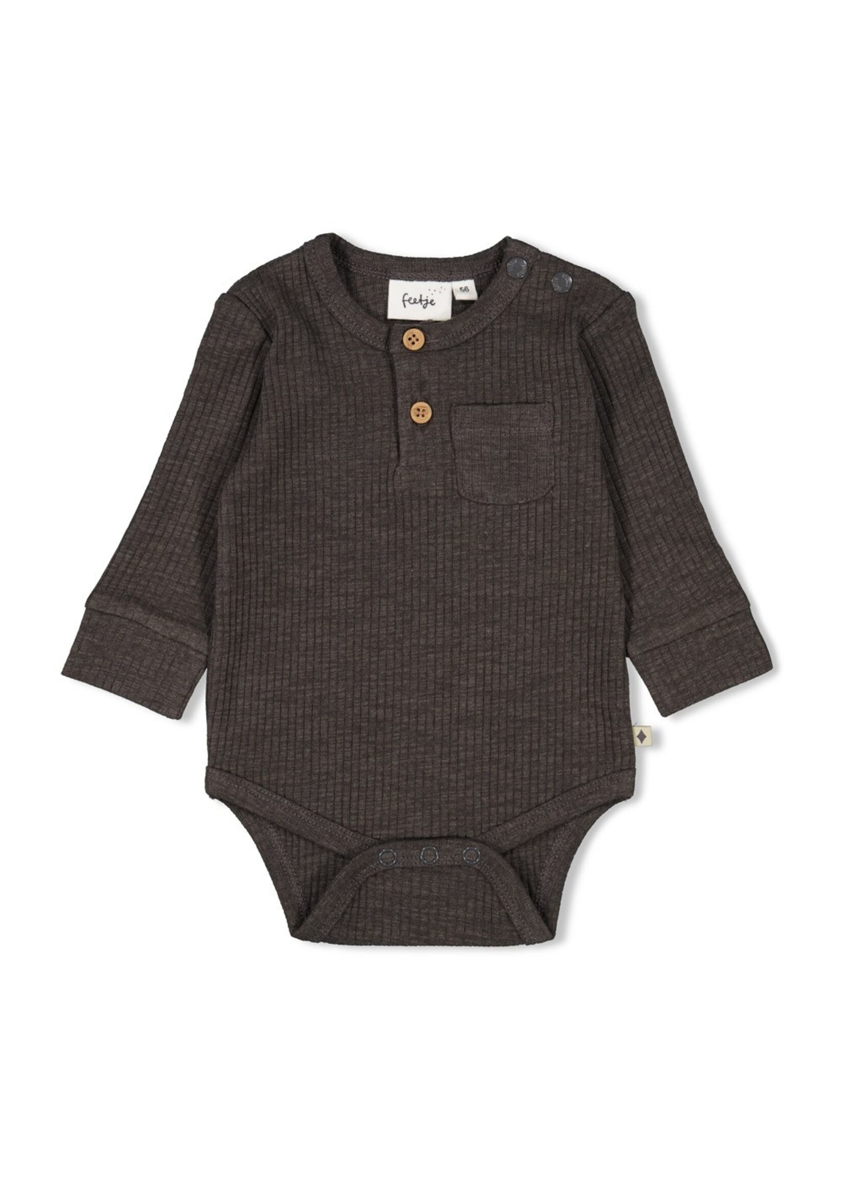 Feetje Romper Rib - Rawrsome - Antraciet Melange