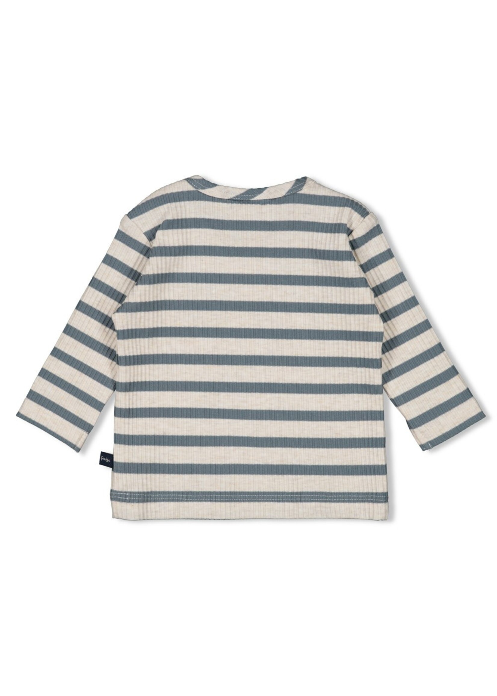 Feetje Longsleeve rib met streep - Let’s Go Petrol