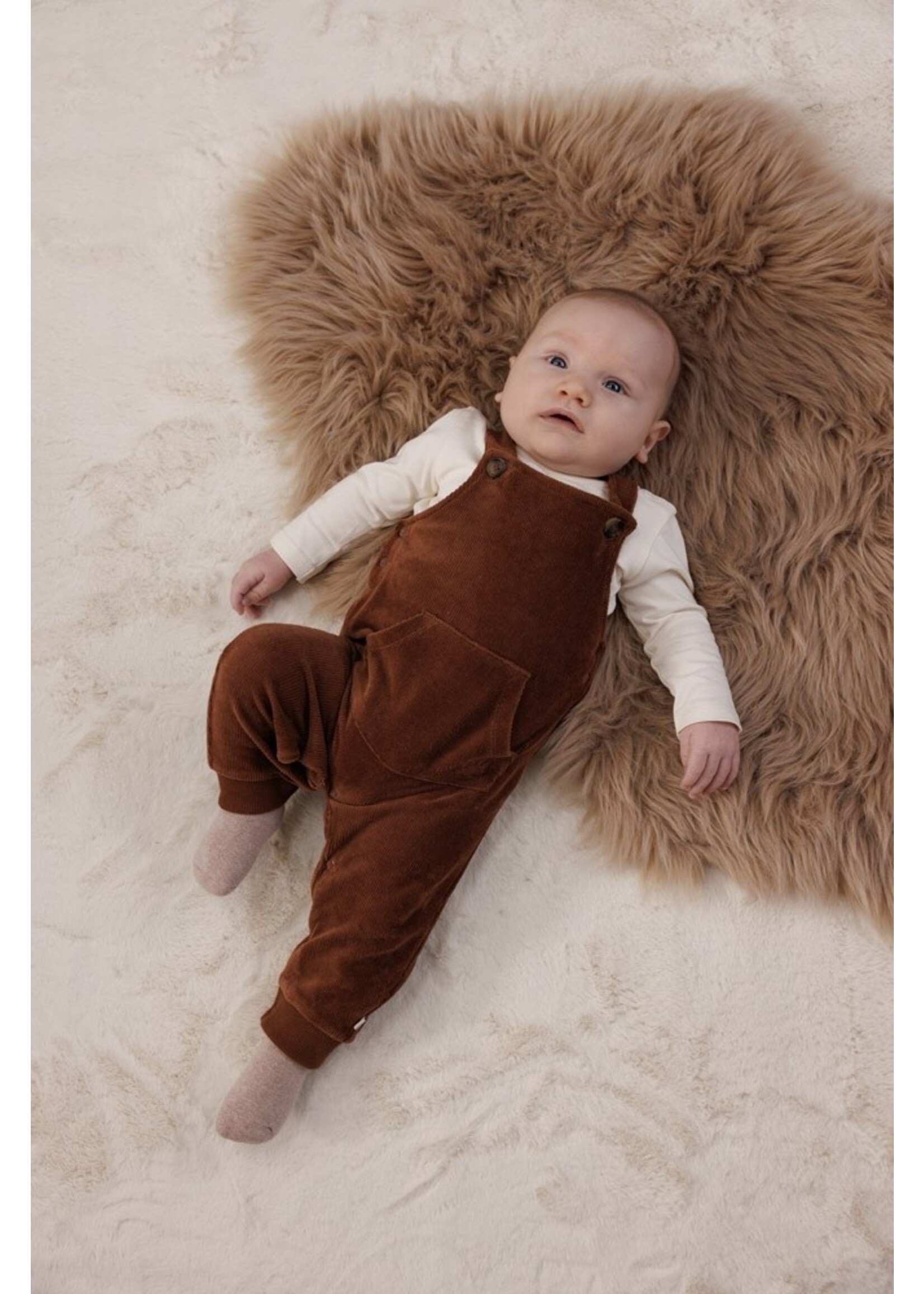 Feetje Tuinbroek Velours Rib - Wild World Bruin