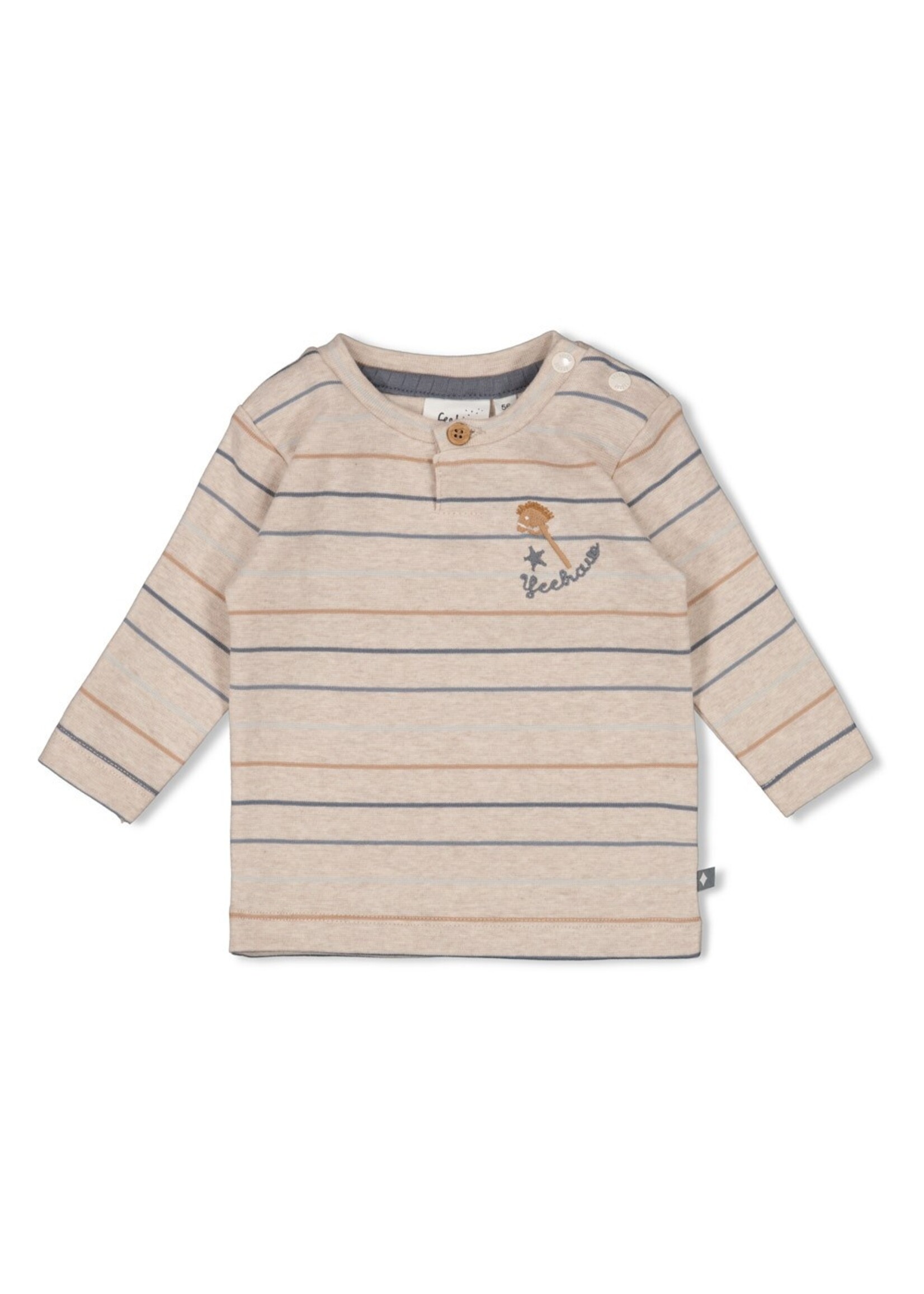 Feetje Longsleeve streep - Howdy Taupe Melange