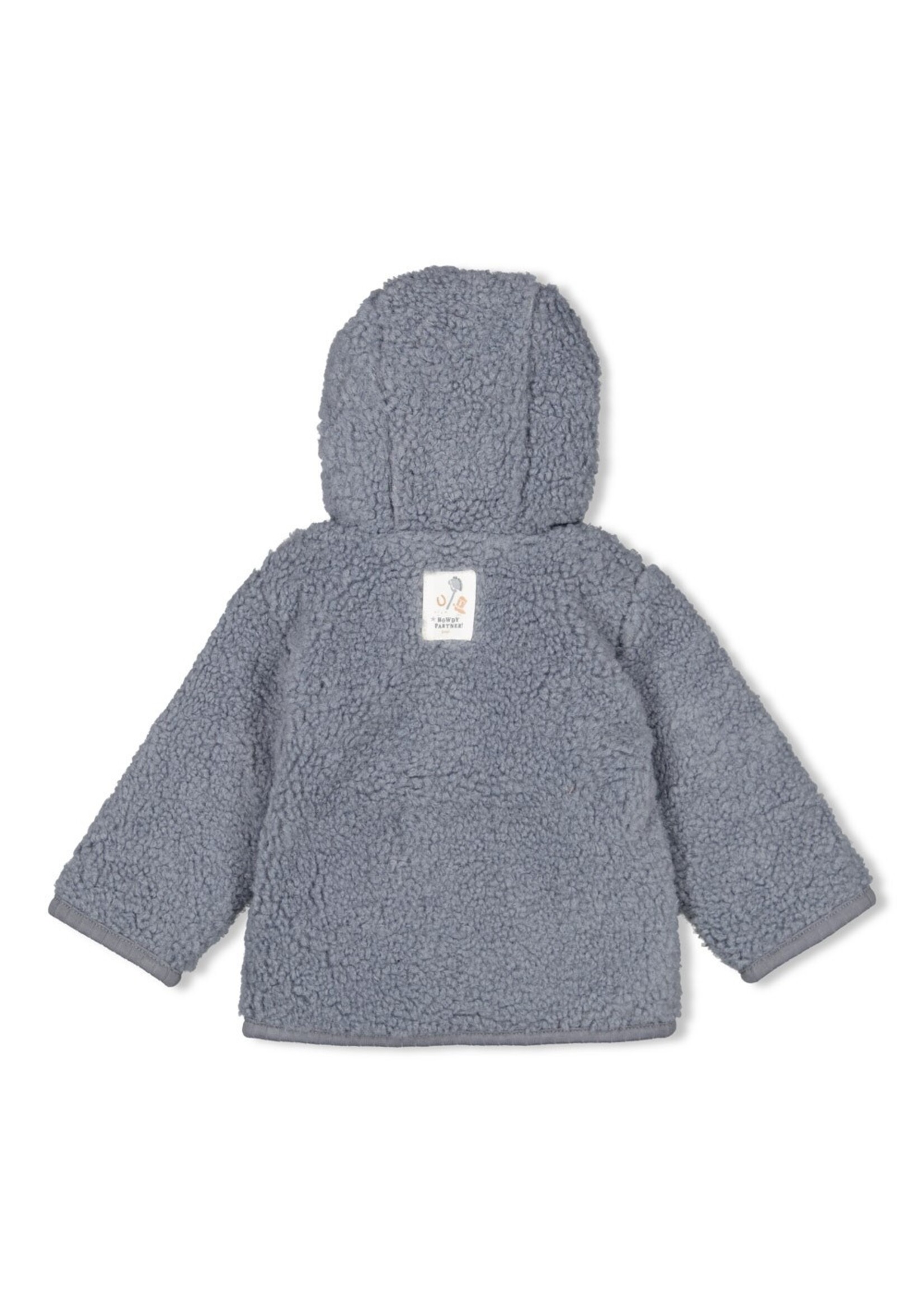 Feetje Bouclé Omkeerbaar Jasje Met Capuchon - Howdy Blauw
