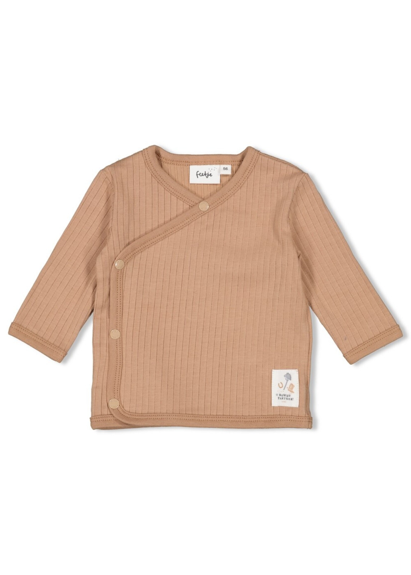Feetje Overslagshirt Rib - Howdy Hazelnoot