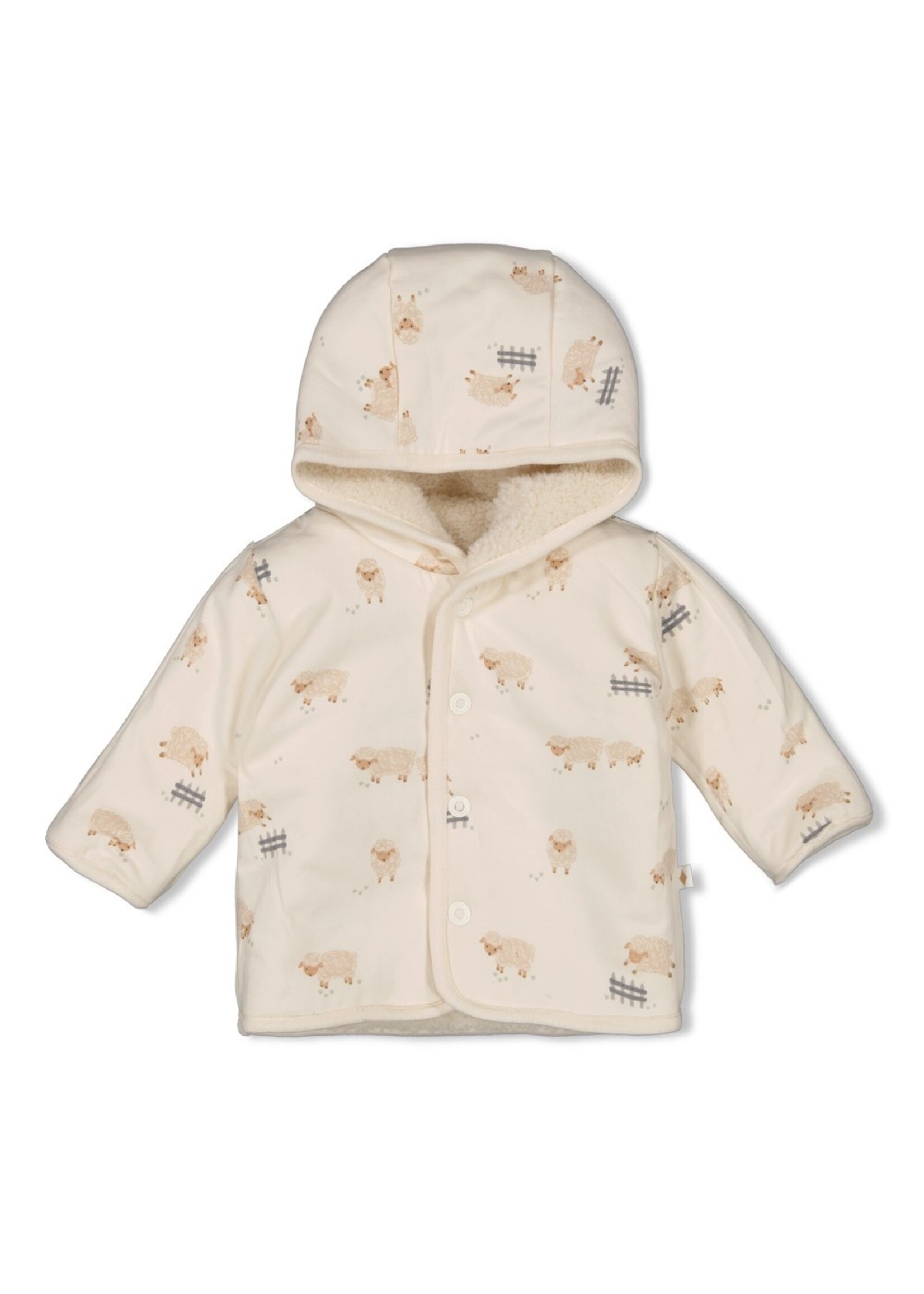 Feetje Omkeerbaar Teddy Jasje Met Capuchon - Sleepy Sheepy Creme