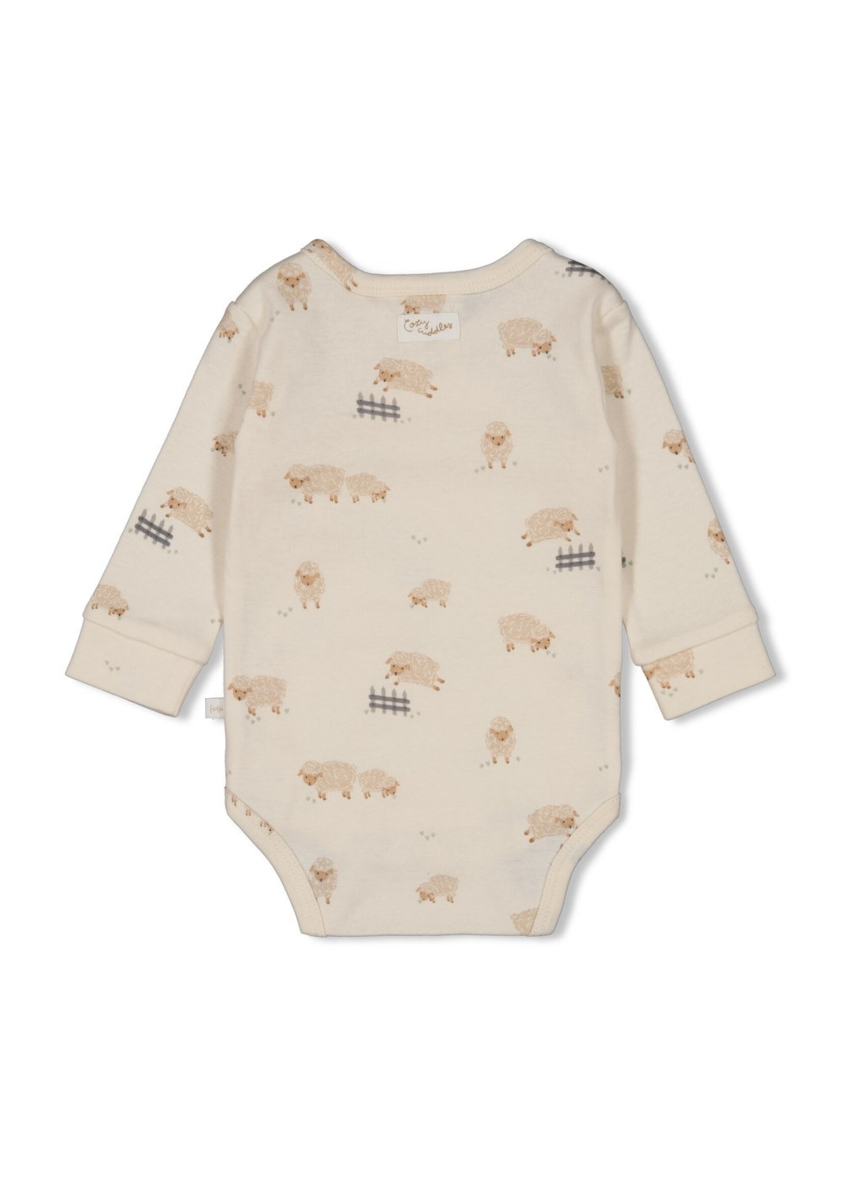 Feetje Wikkelromper AOP - Sleepy Sheepy Creme