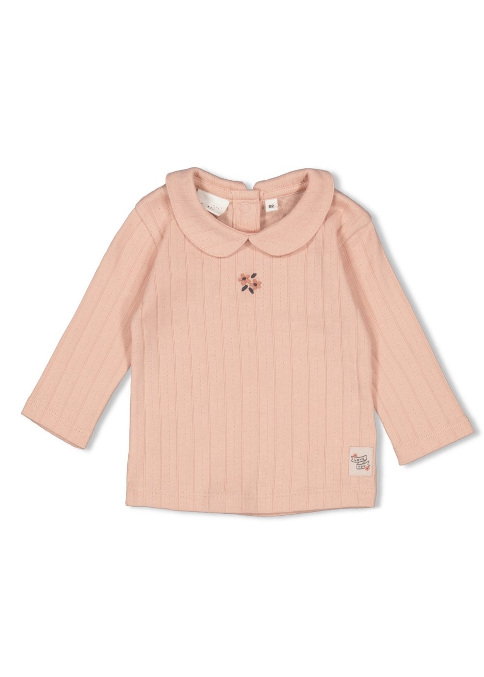 Feetje Longsleeve Pointelle Rib - Woodland Bloom Roze
