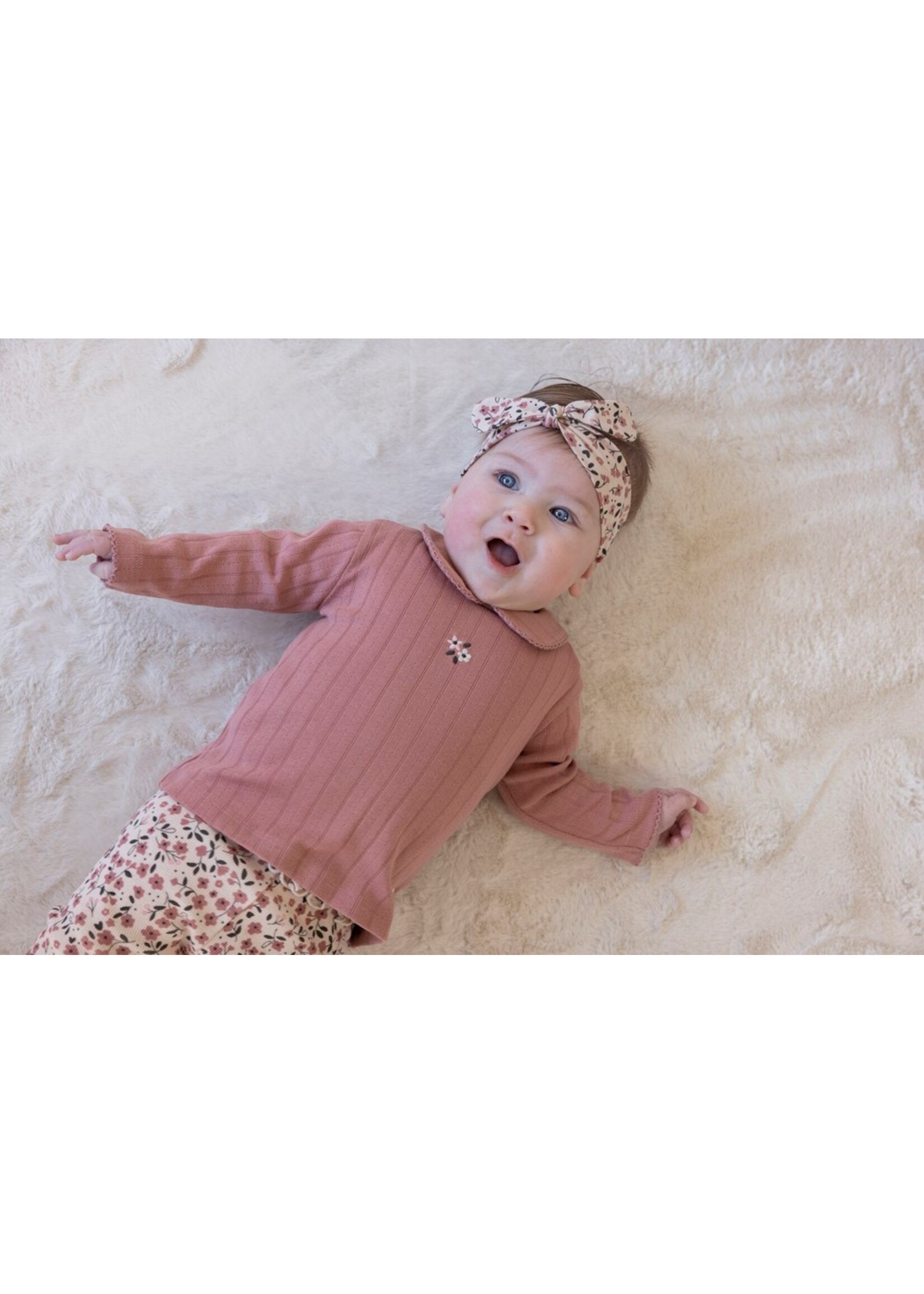 Feetje Longsleeve Pointelle Rib - Woodland Bloom Mauve