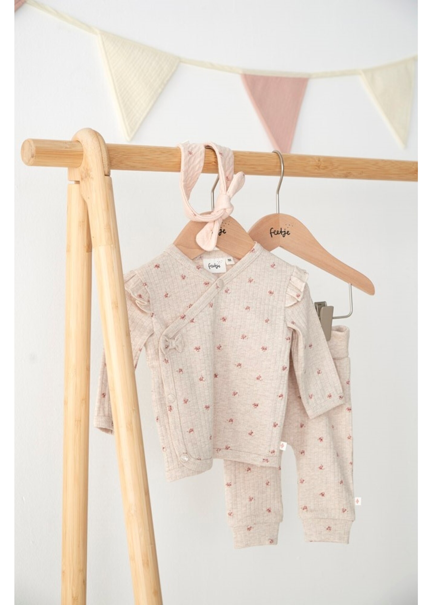 Feetje Broek Rib AOP - Morning Sun Taupe Melange