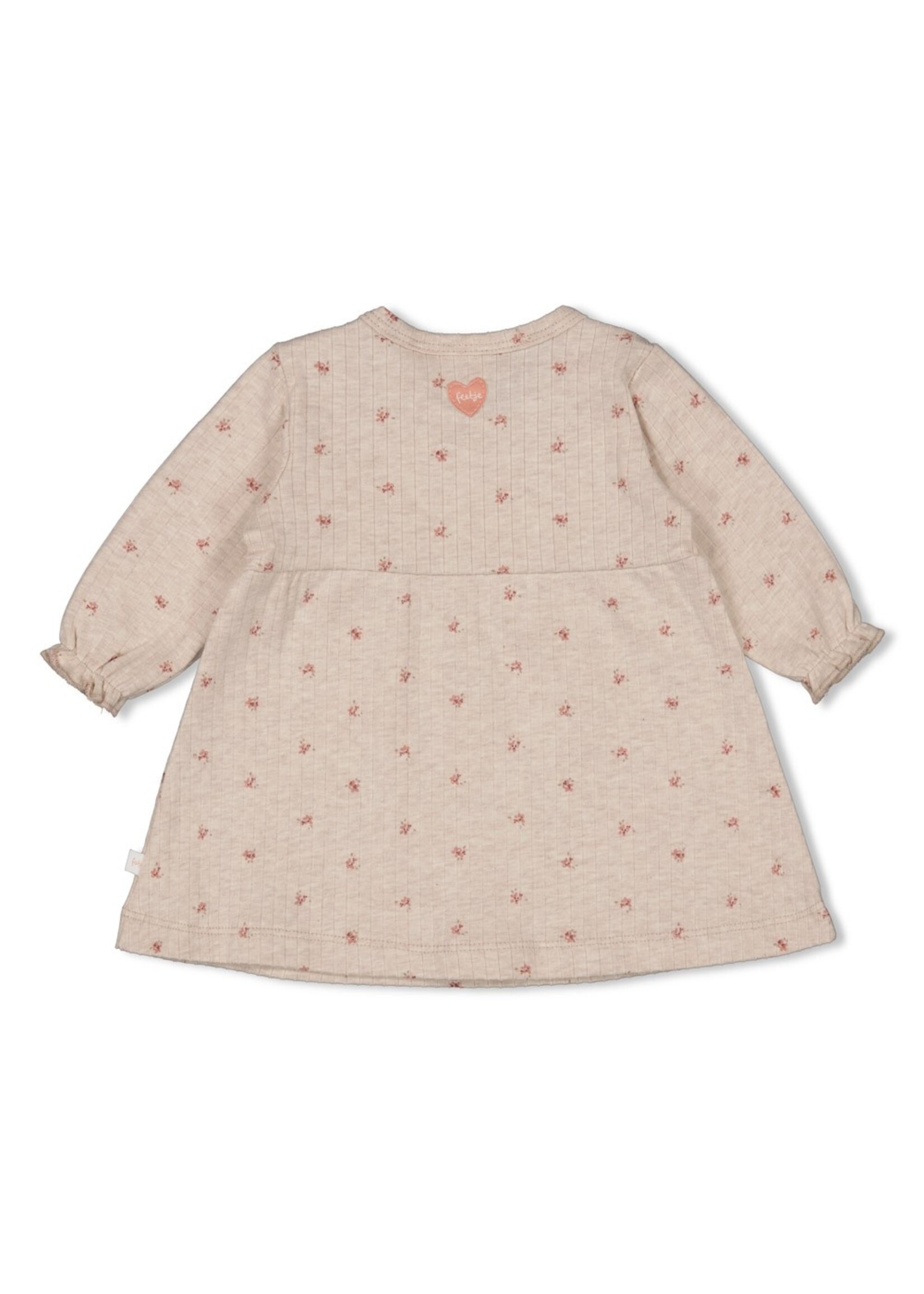Feetje Jurk Rib AOP - Morning Sun Taupe Melange