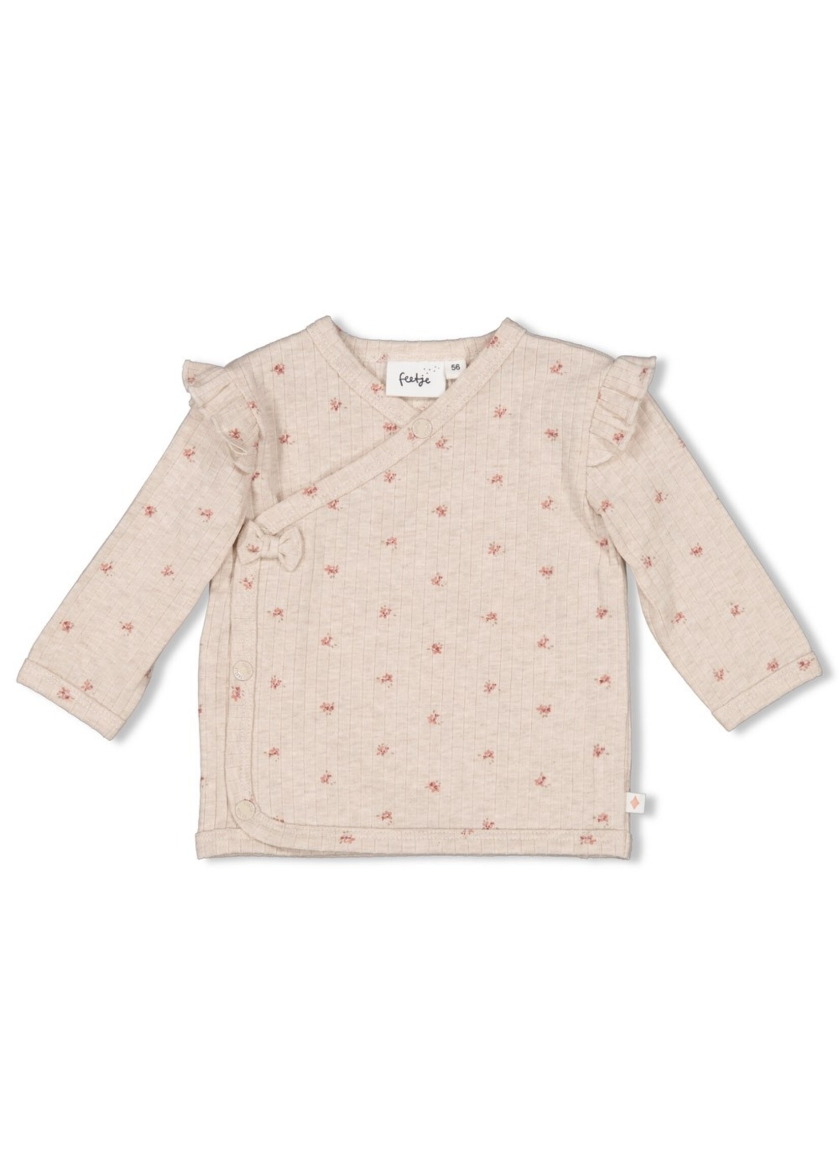 Feetje Overslagshirt Rib AOP - Morning Sun Taupe Melange