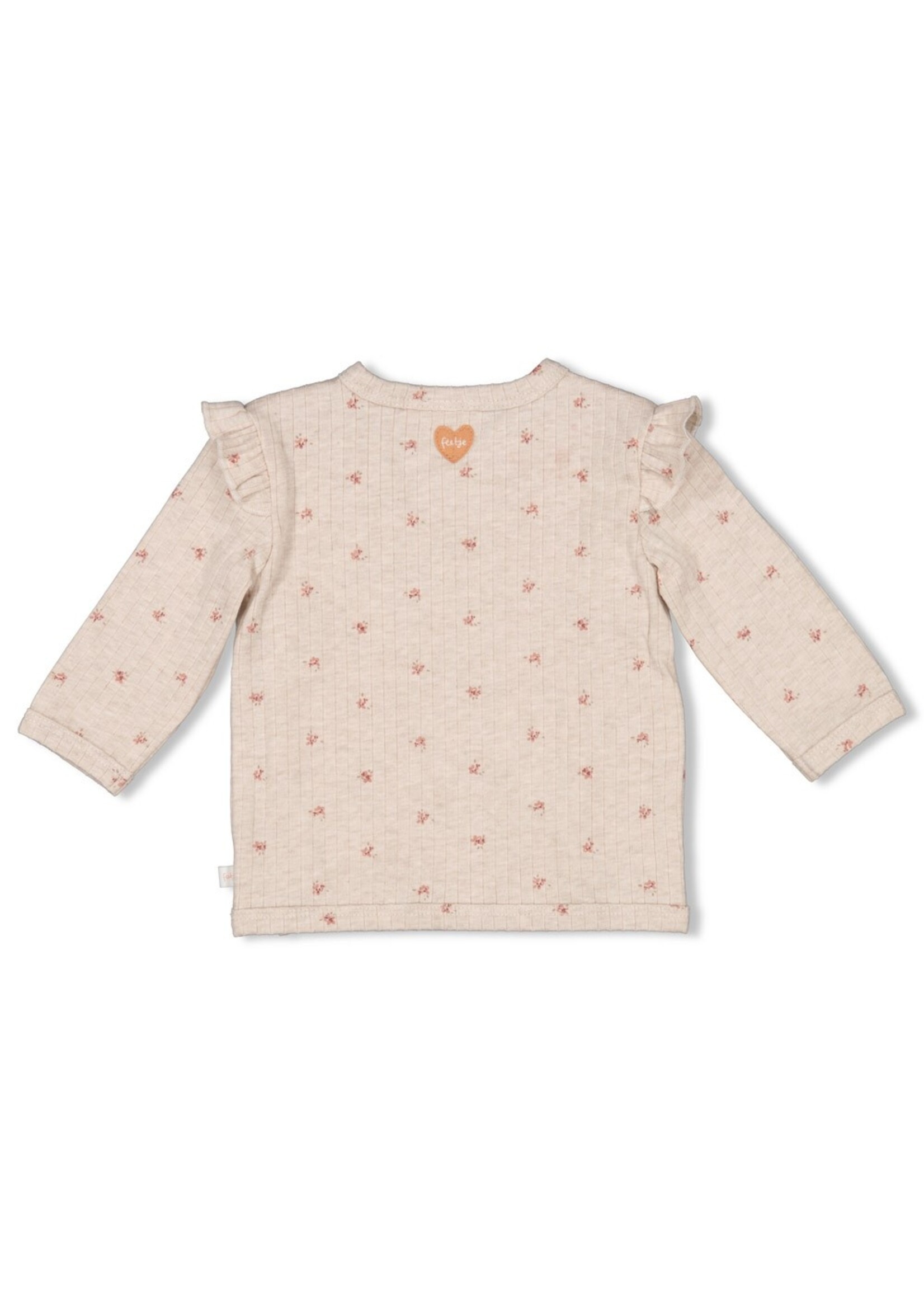 Feetje Overslagshirt Rib AOP - Morning Sun Taupe Melange