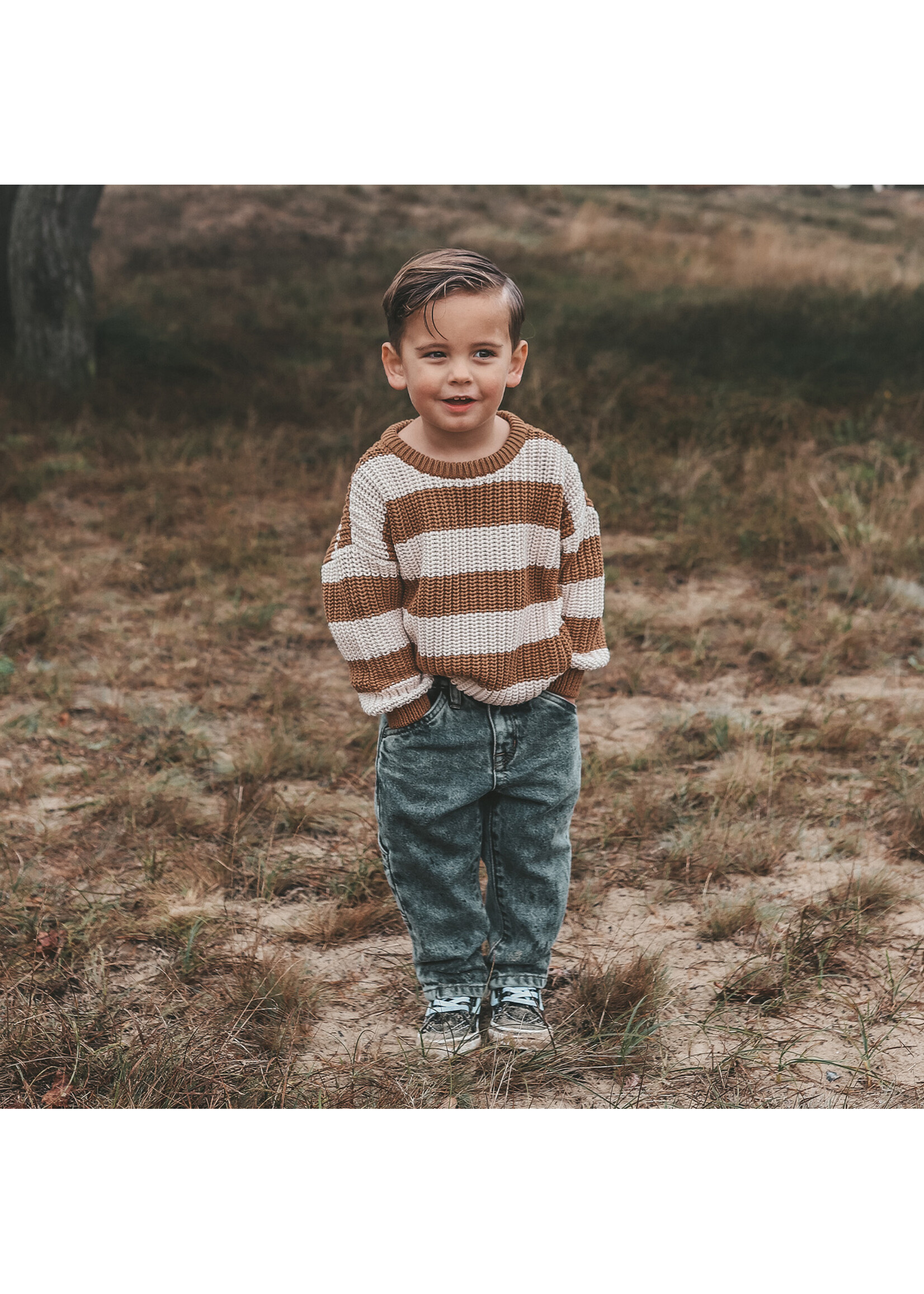 Your Wishes Stripe Knit - Chunky Sweater Smoke Grey