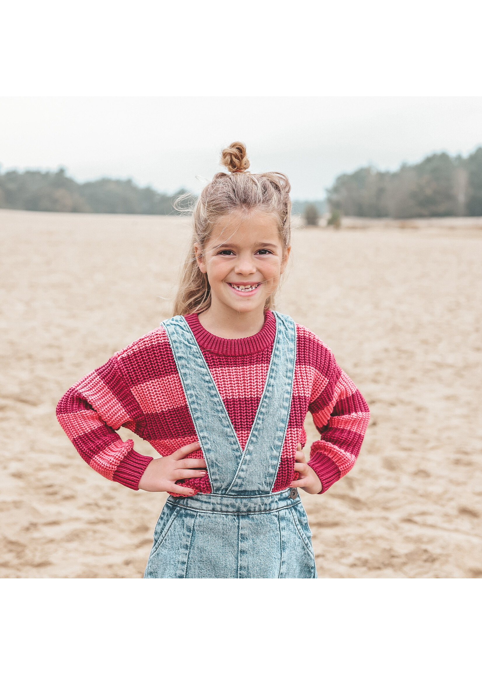 Your Wishes Stripe Knit - Chunky Sweater Desert Rose