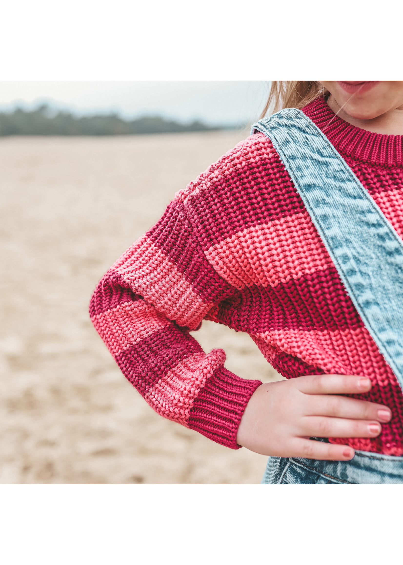 Your Wishes Stripe Knit - Chunky Sweater Desert Rose