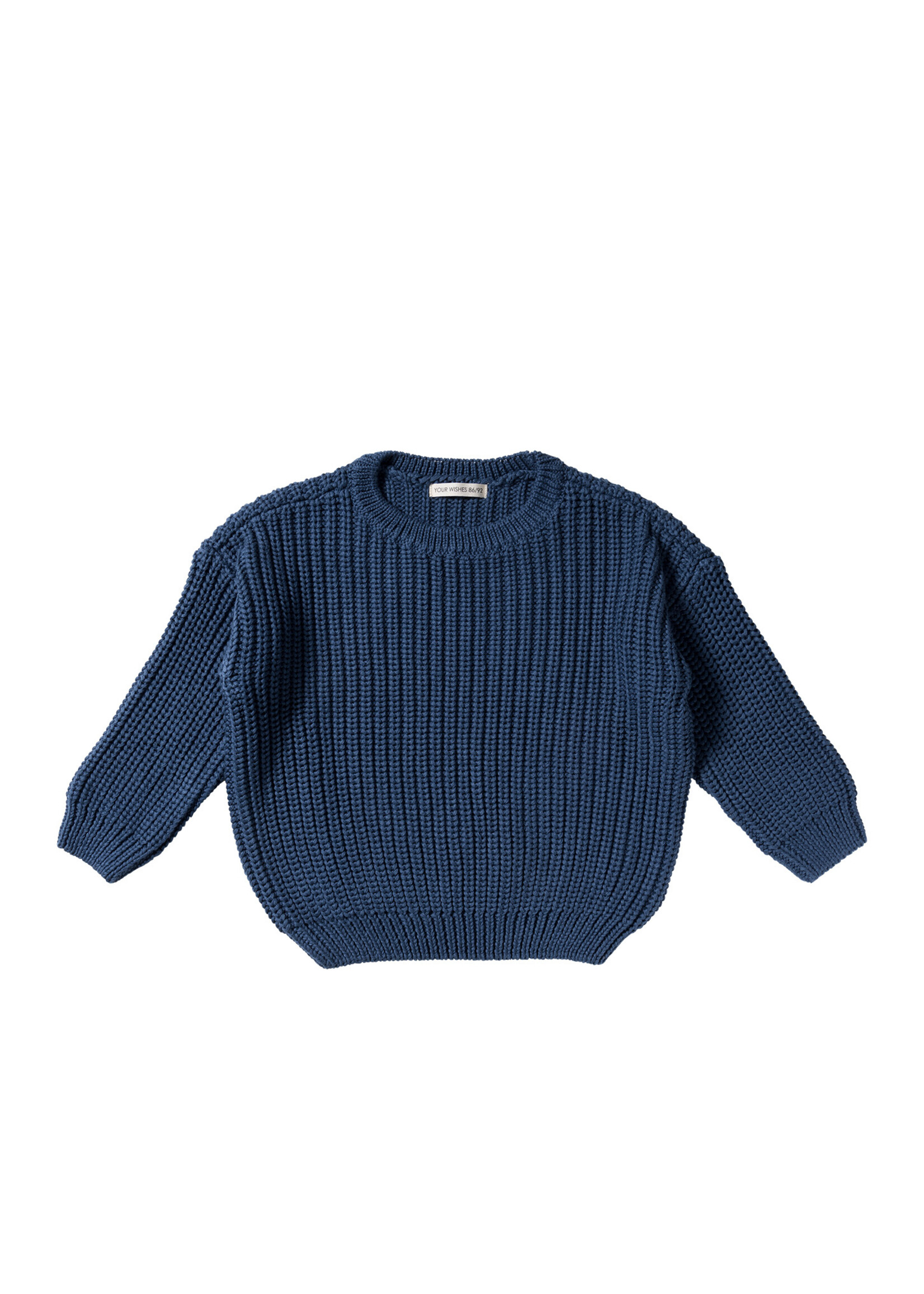 Your Wishes Knit - Chunky Sweater Blue Wing Tale