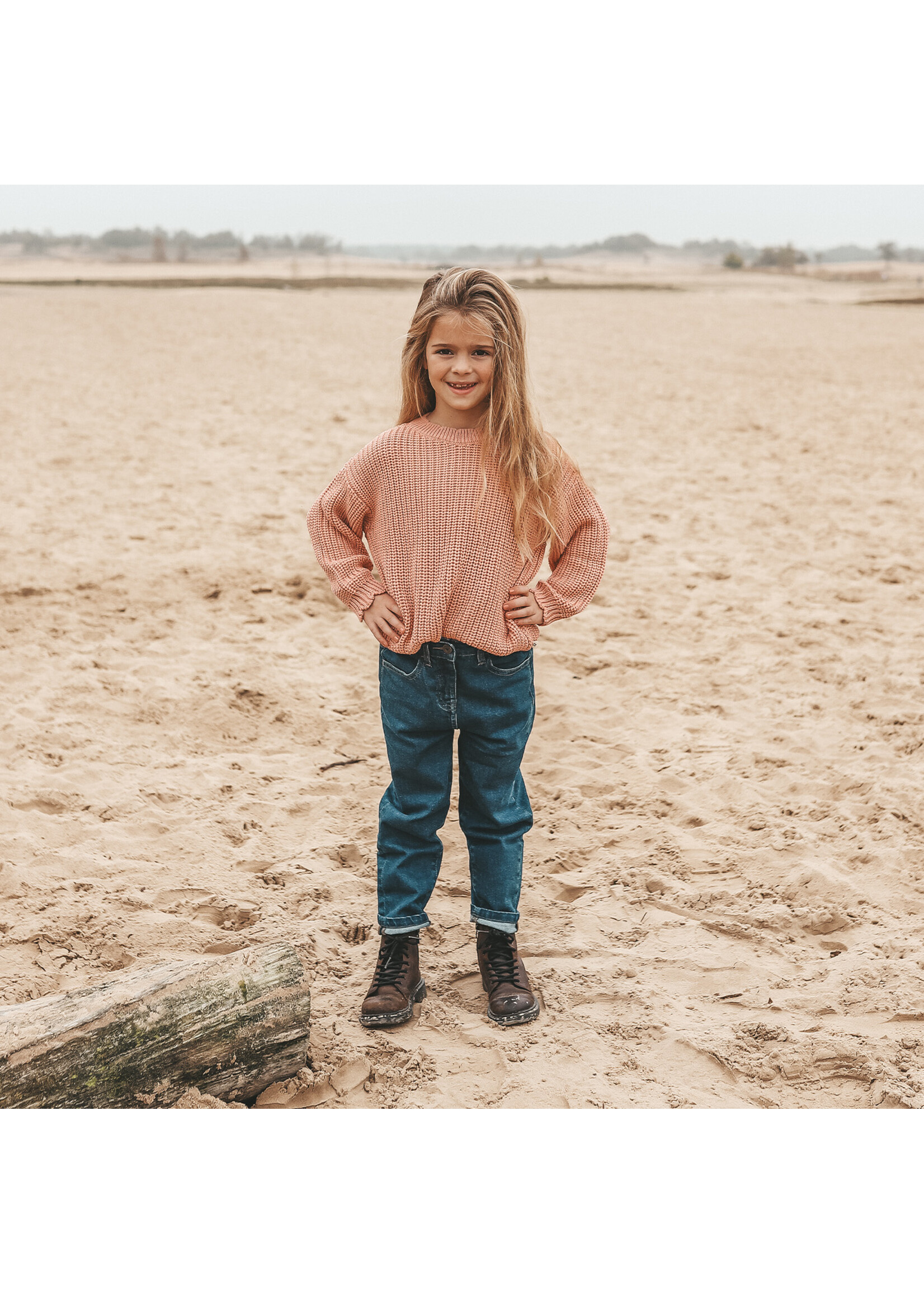Your Wishes Knit - Chunky Scallop Sweater Rose Dawn