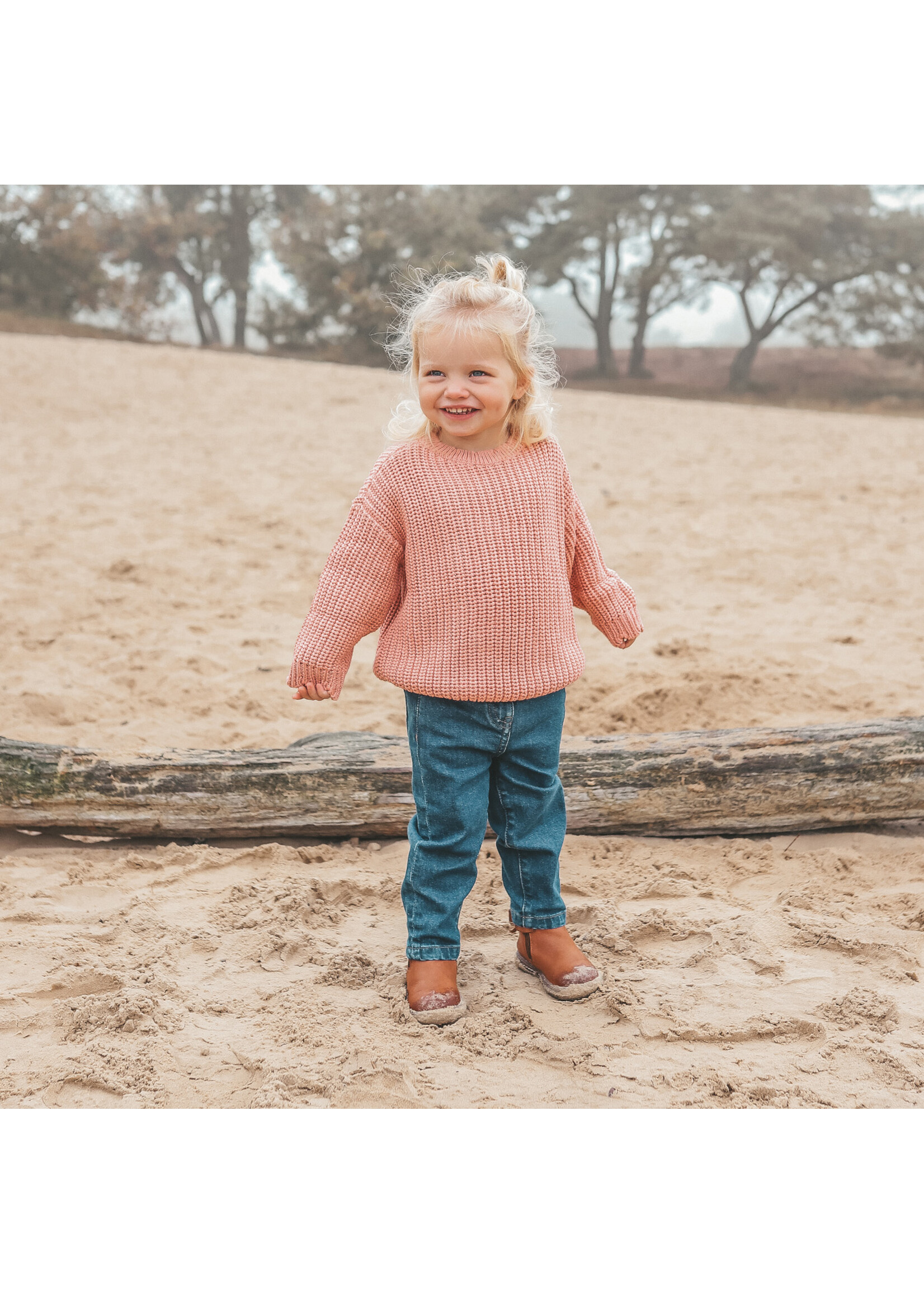 Your Wishes Knit - Chunky Scallop Sweater Rose Dawn