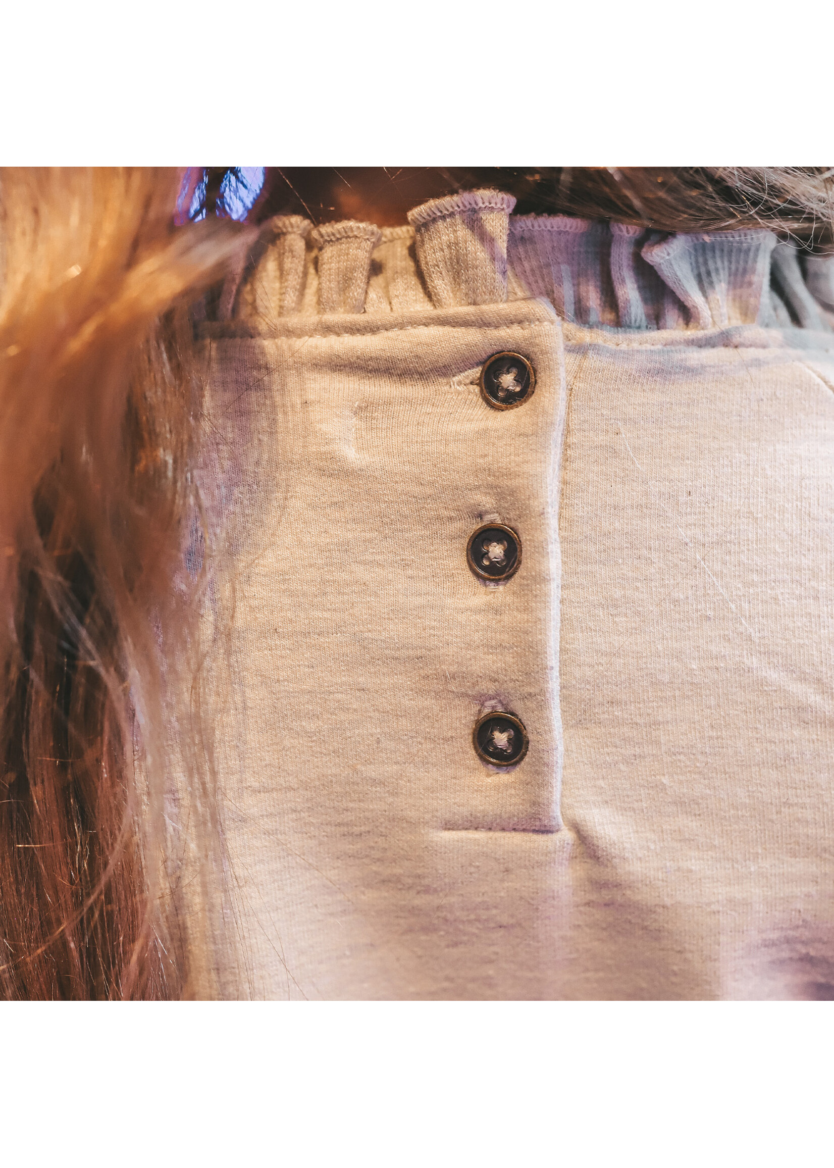 Your Wishes Melange - Ruffle Sweater Birch