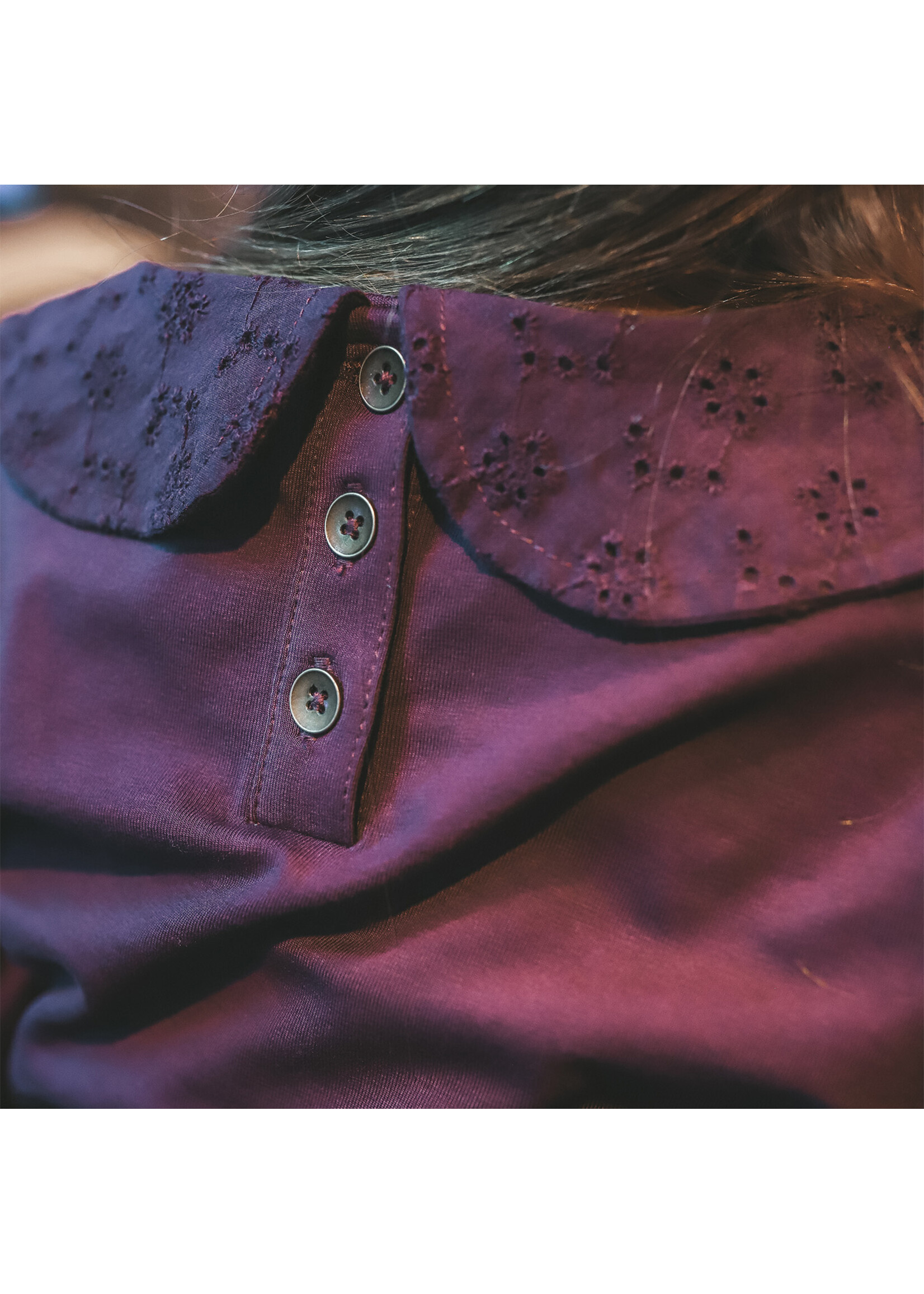 Your Wishes Single Jersey - Collar Longsleeve Plum Perfect