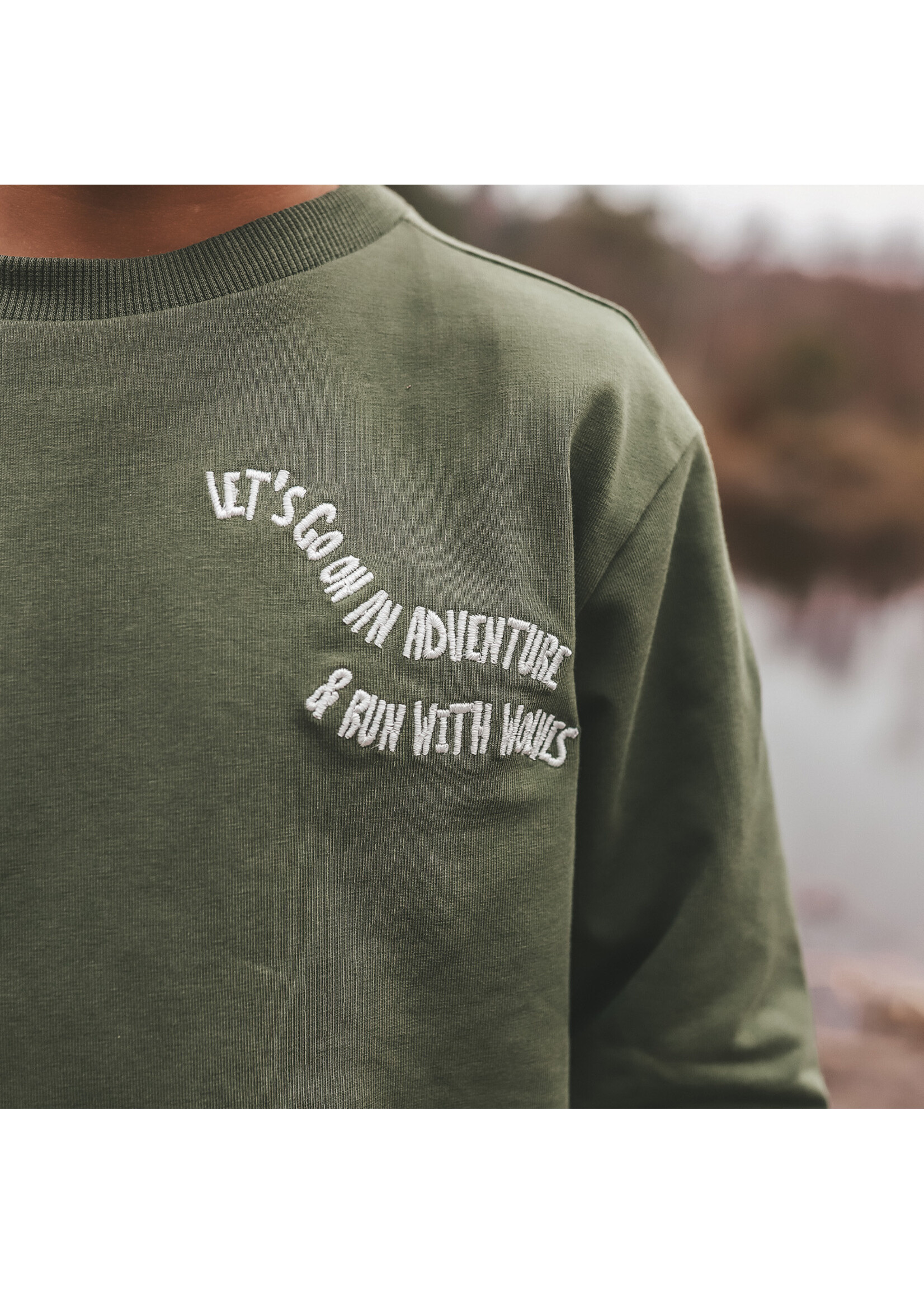 Your Wishes How You Doin’ - Oversized Cuffed Longsleeve Bronze Green