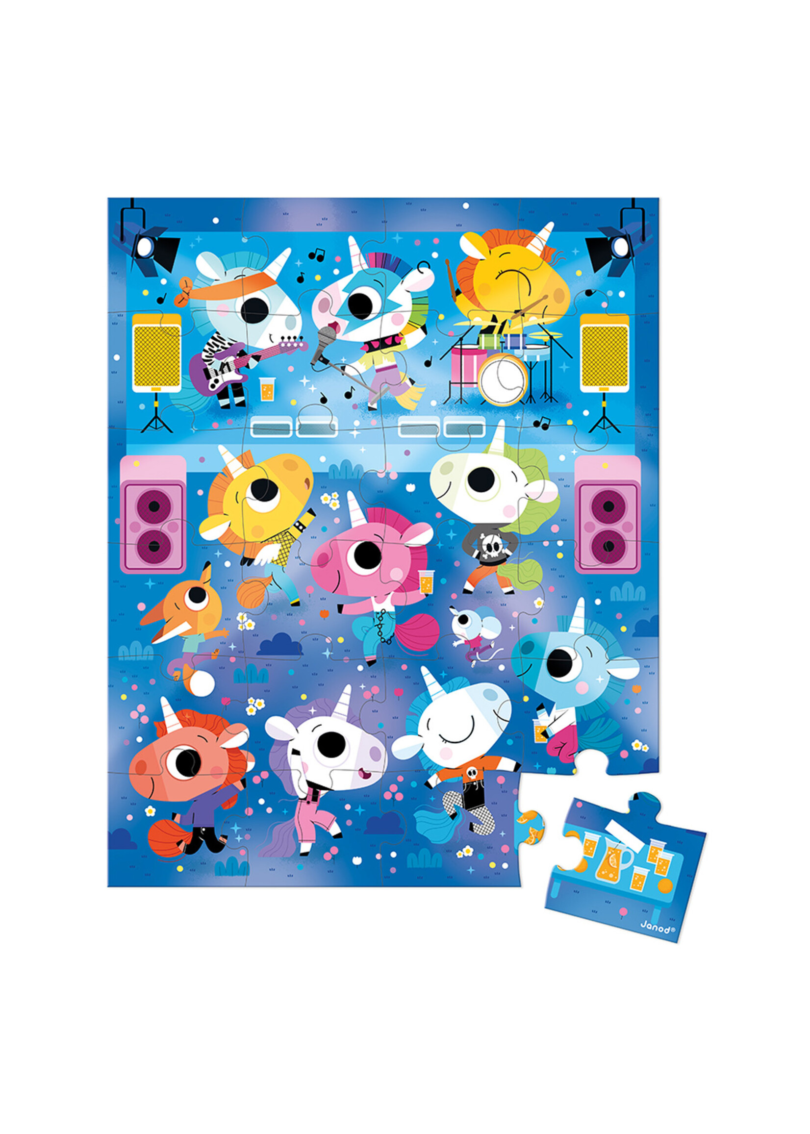 Janod Janod Puzzel - Eenhoorns Rock Concert 24 Stuks