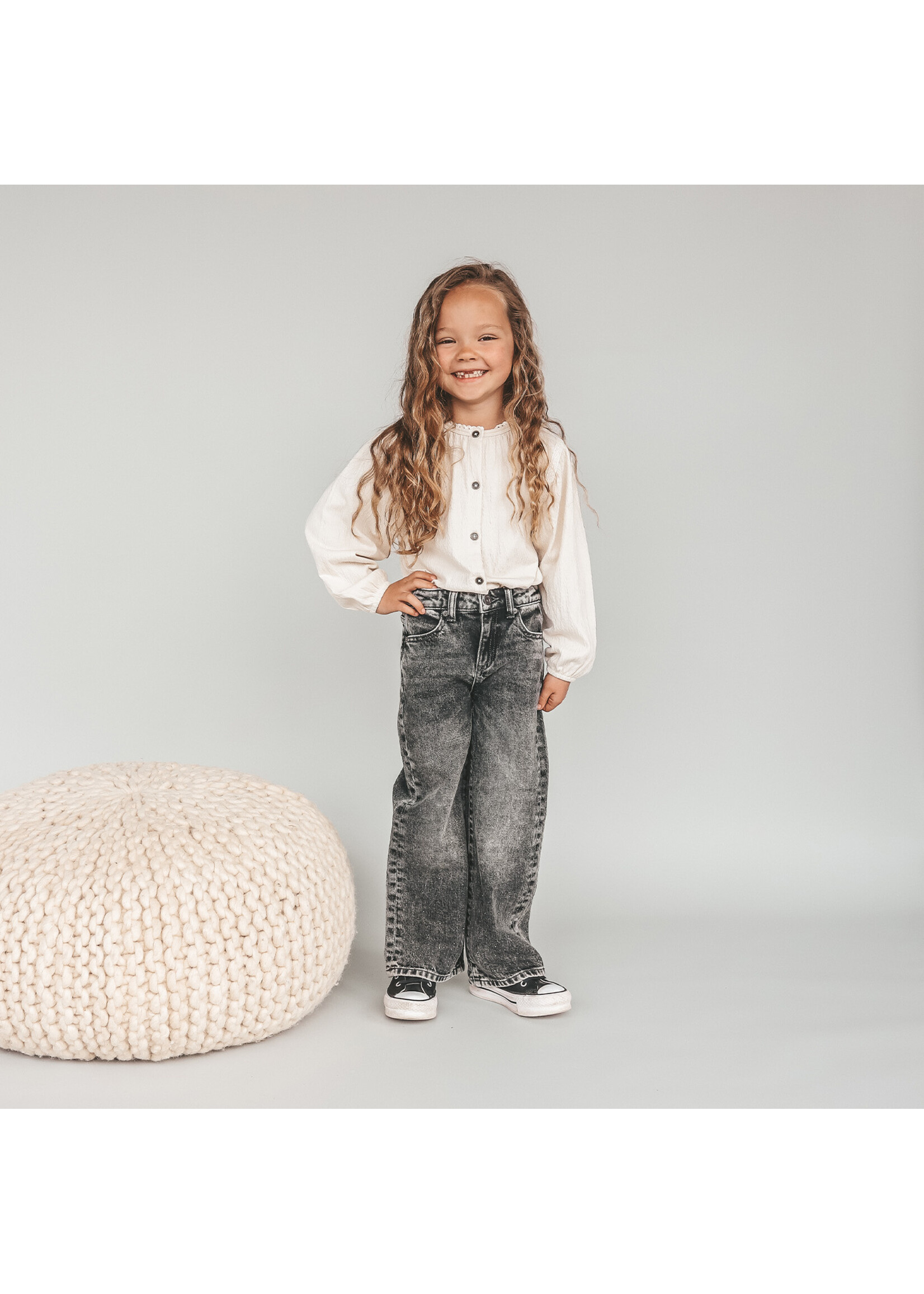 Your Wishes Your Wishes Wide Leg Glitter Jeans - Acid Grey