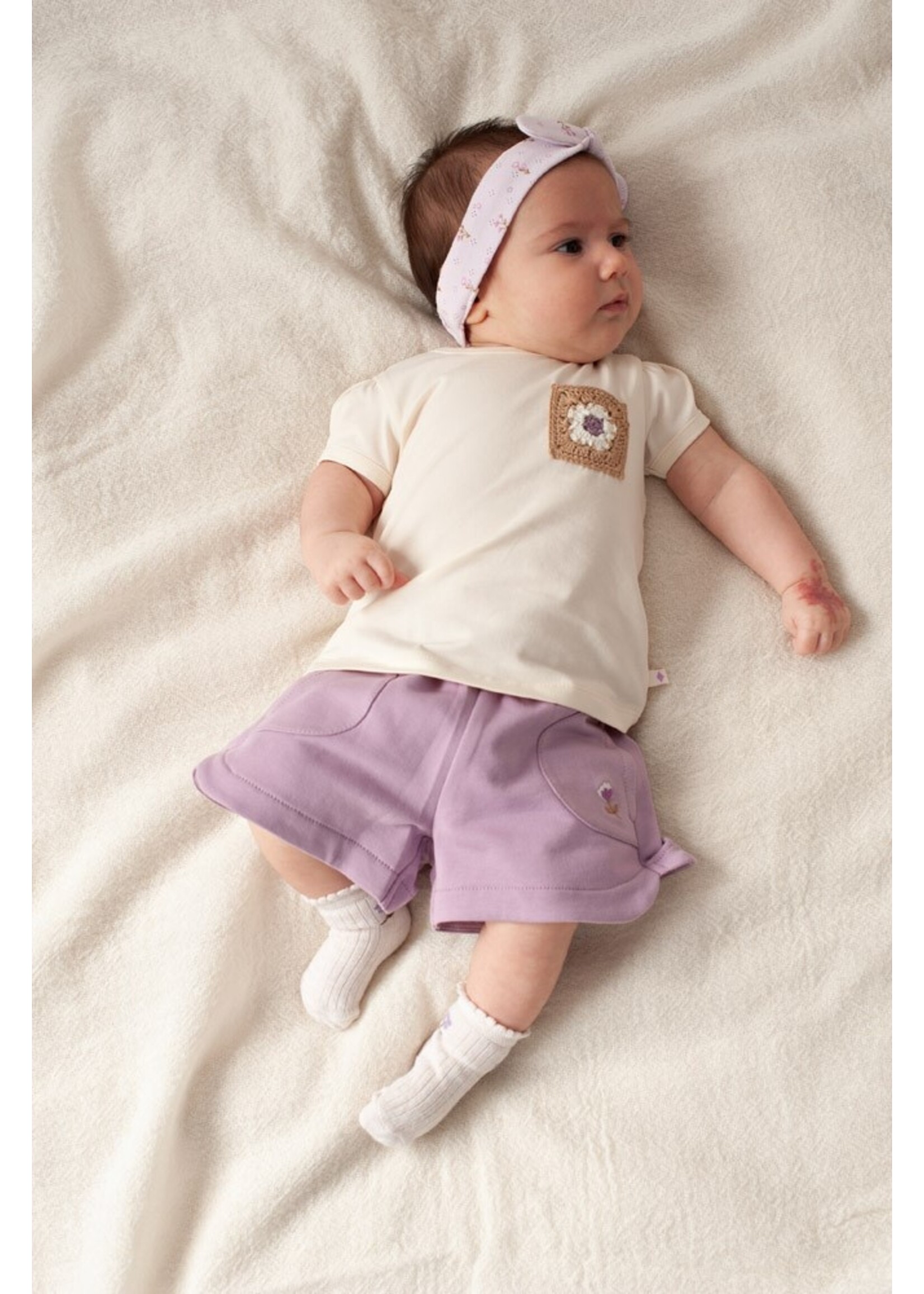 Feetje T-shirt Met Crochet Zakje - Flower Ranch