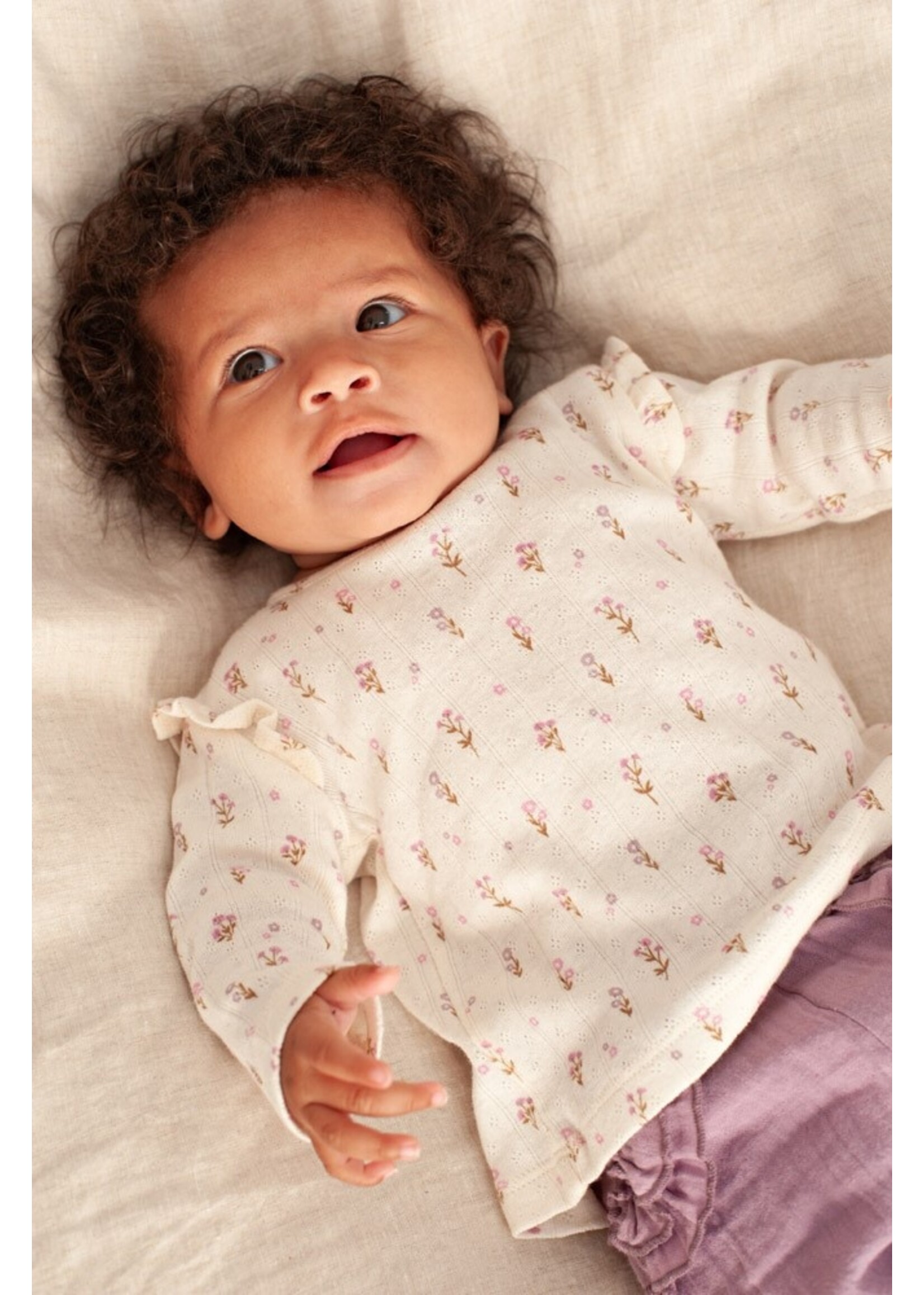 Feetje Longsleeve Pointelle Rib AOP - Flower Ranch