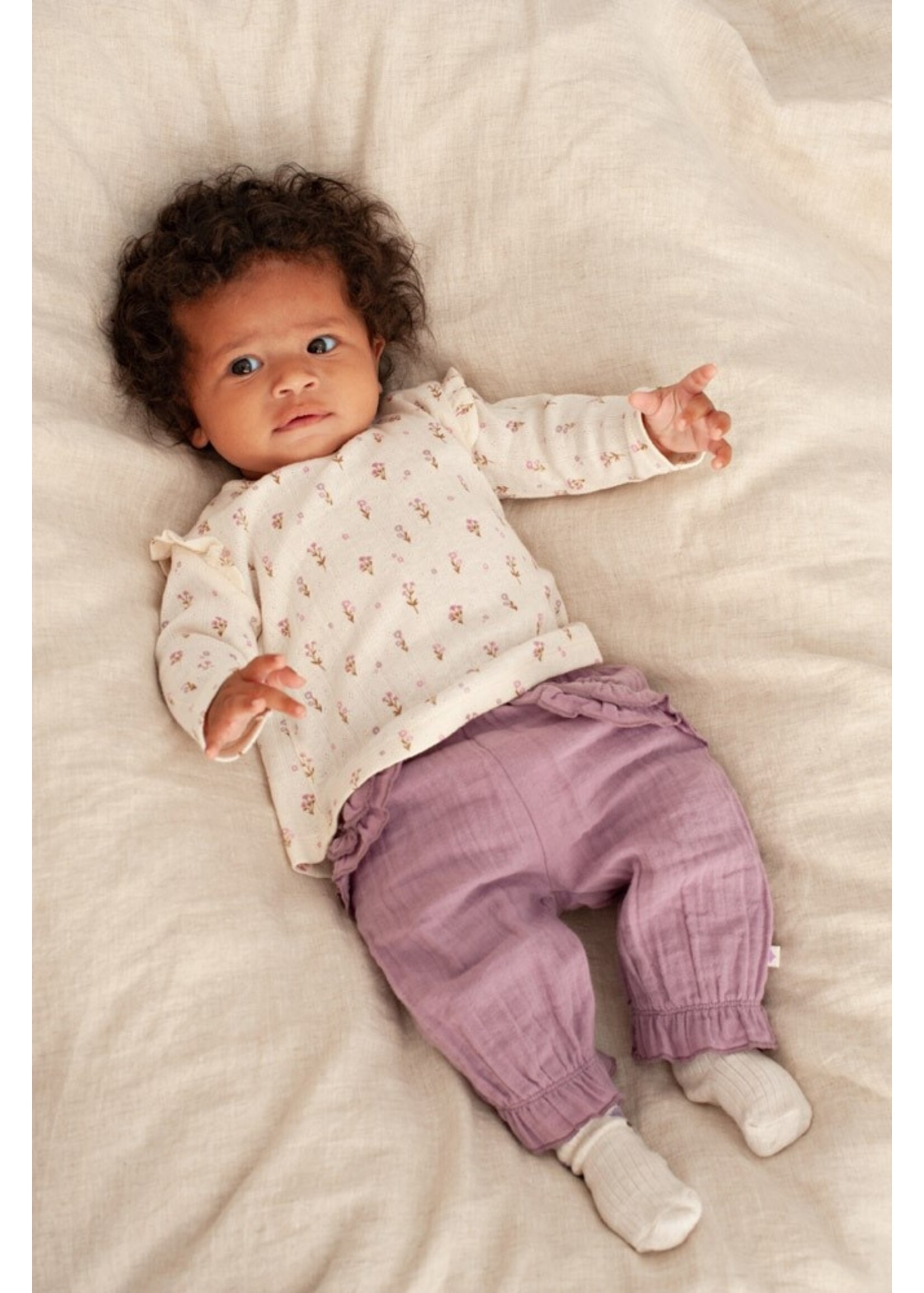 Feetje Longsleeve Pointelle Rib AOP - Flower Ranch