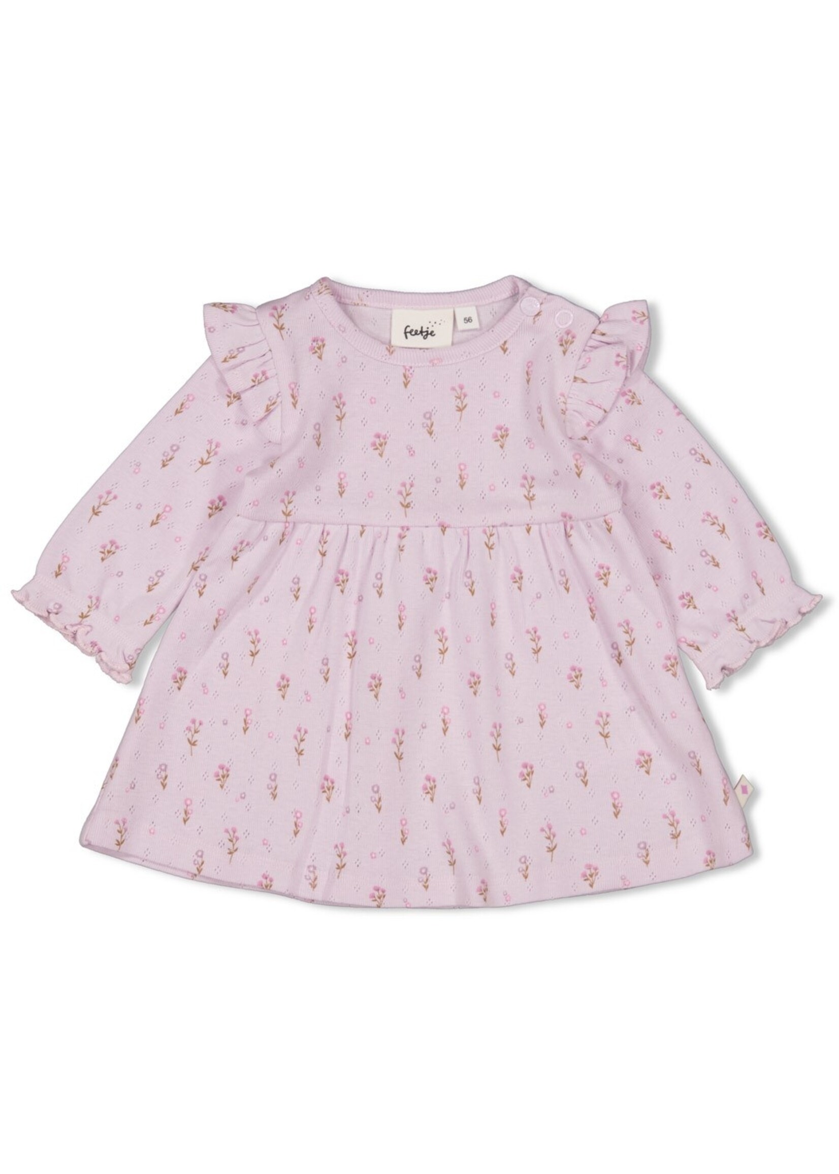 Feetje Jurk Pointelle Rib AOP - Flower Ranch