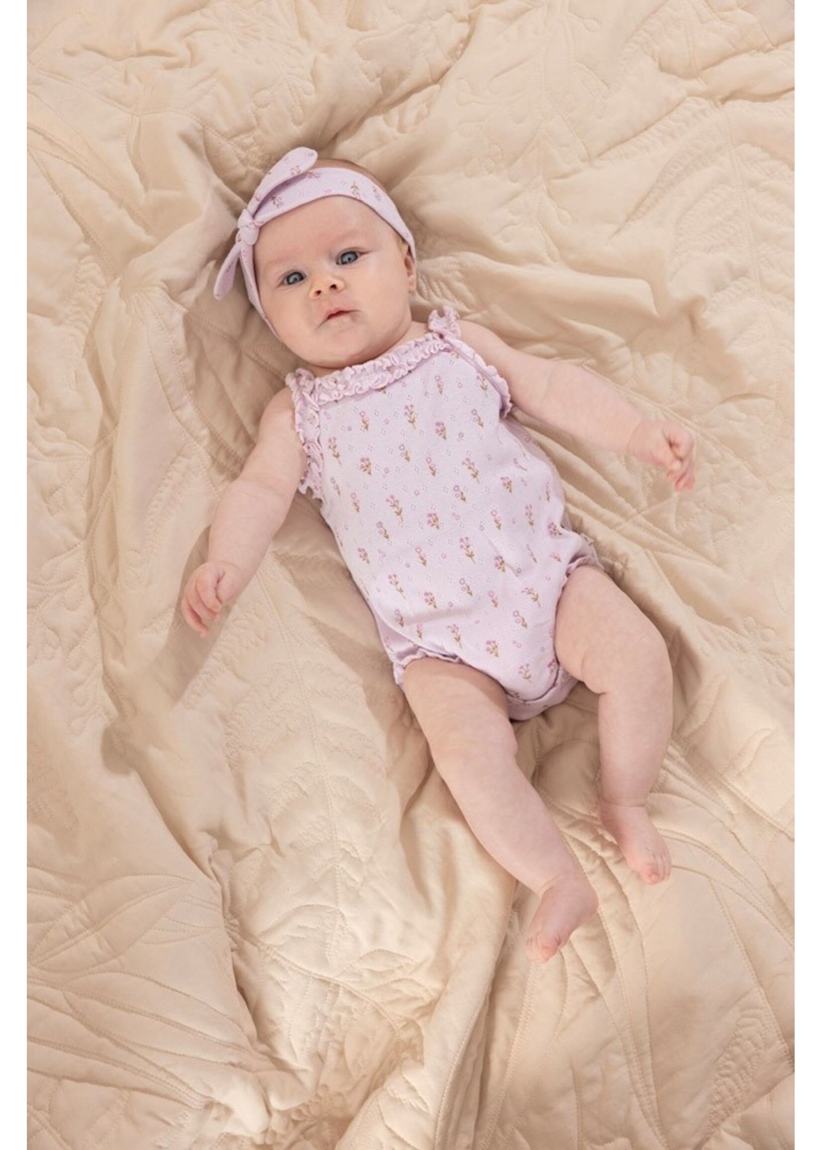 Feetje Romper Pointelle Rib AOP - Flower Ranch