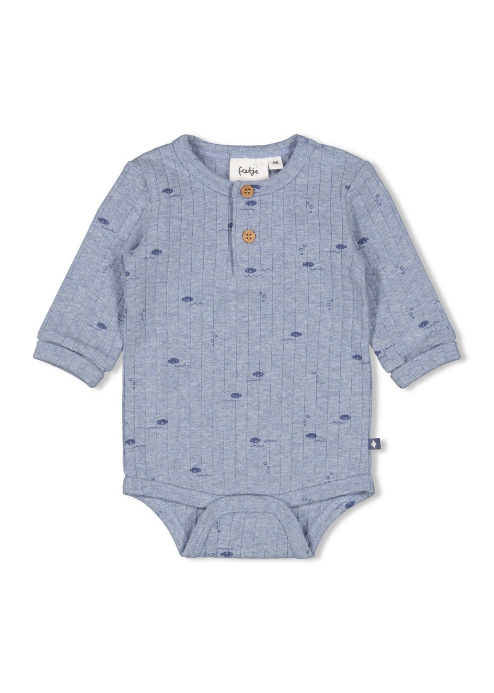 Feetje Romper Rib AOP - Blue Ocean