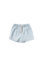 Your Wishes Chambray Relaxed Shorts - Sunlit Blue