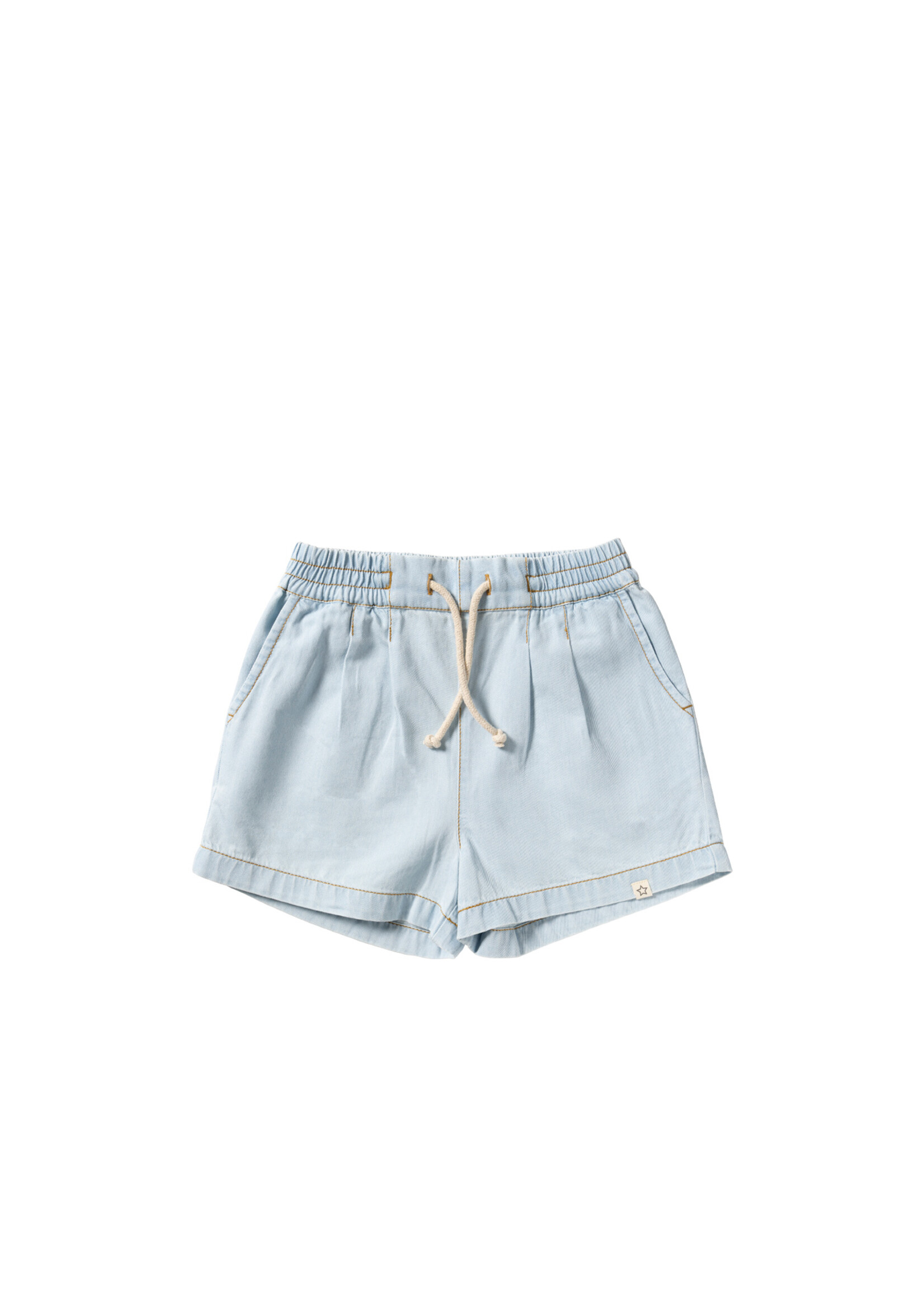 Your Wishes Chambray Relaxed Shorts - Sunlit Blue
