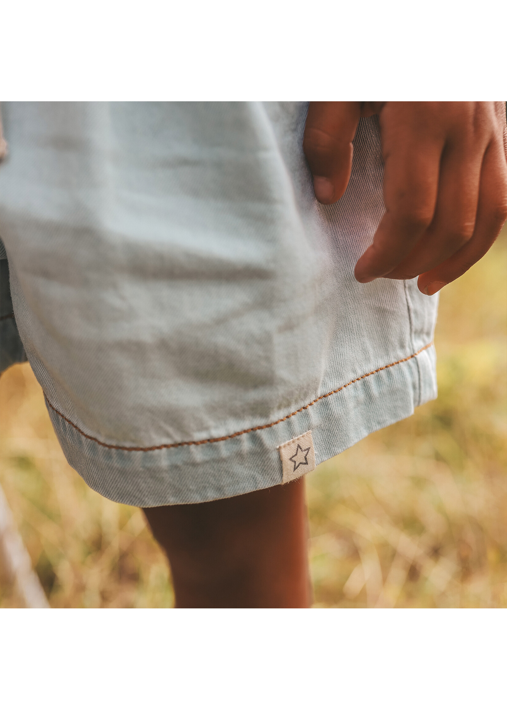 Your Wishes Chambray Relaxed Shorts - Sunlit Blue
